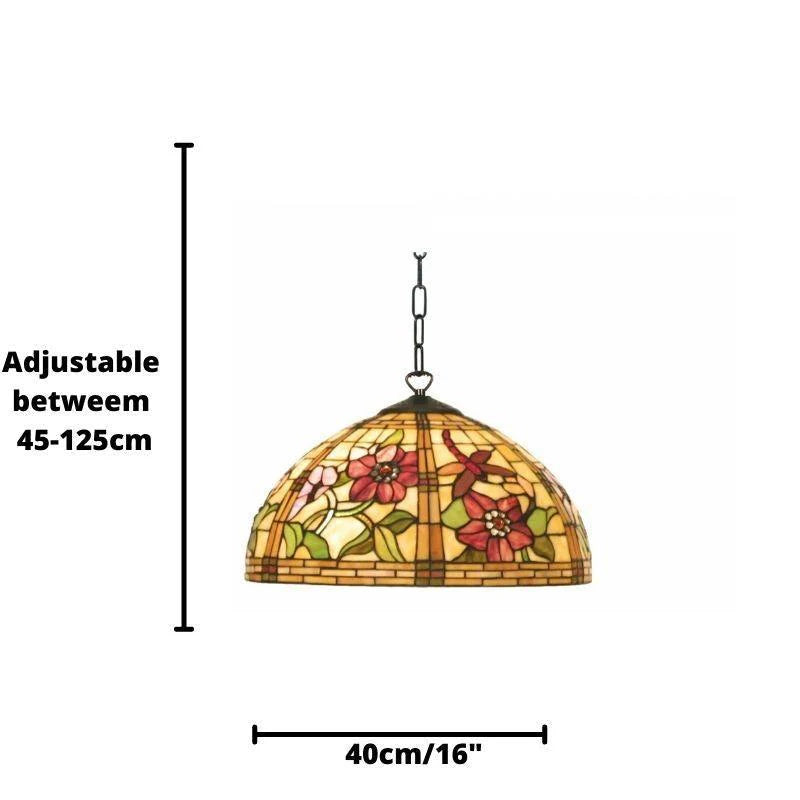 Pavot Közepes Tiffany Mennyezeti Tiffany Függő Lámpa, 1 égős