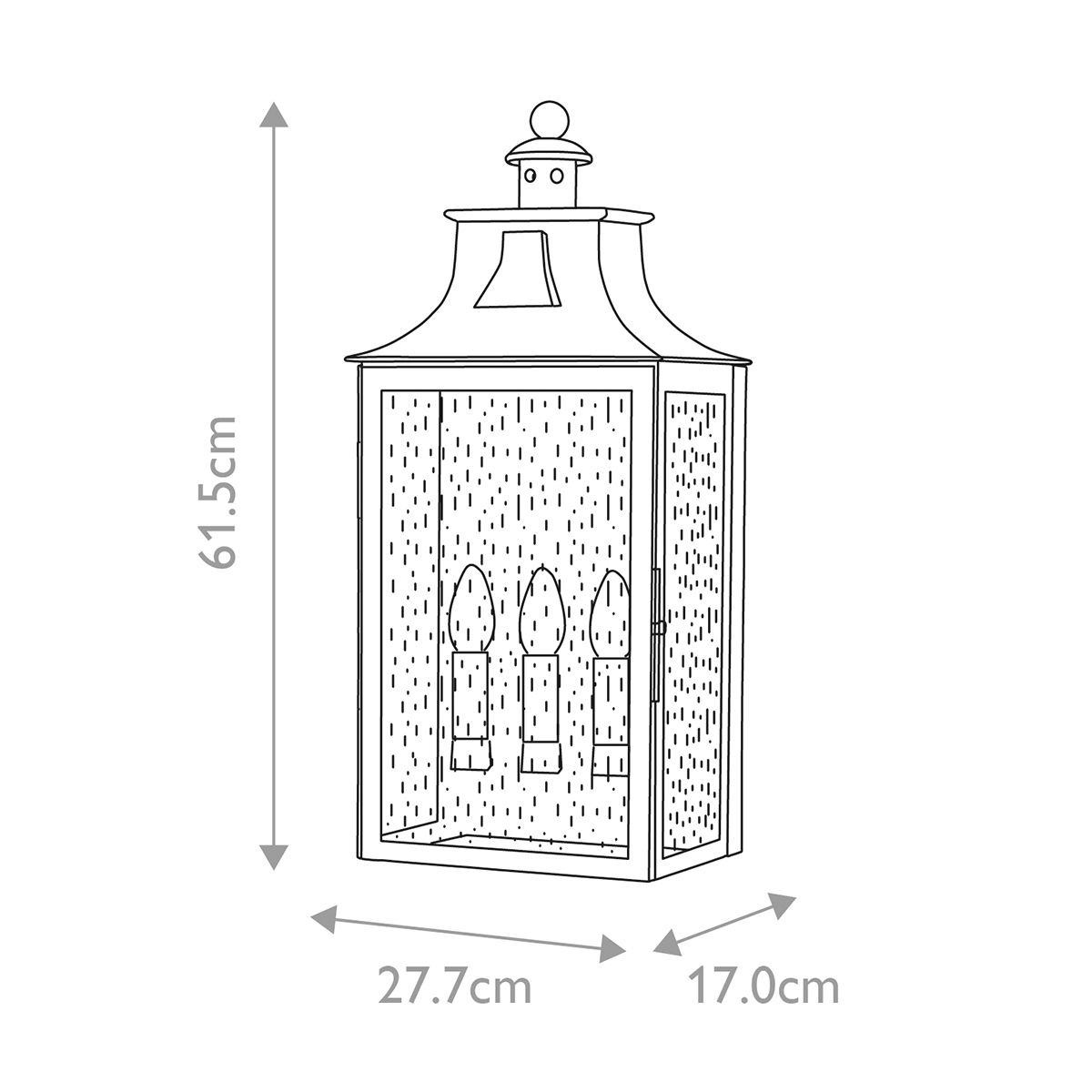 Balmoral 3 Izzós Kültéri Bronz Fali Lantern