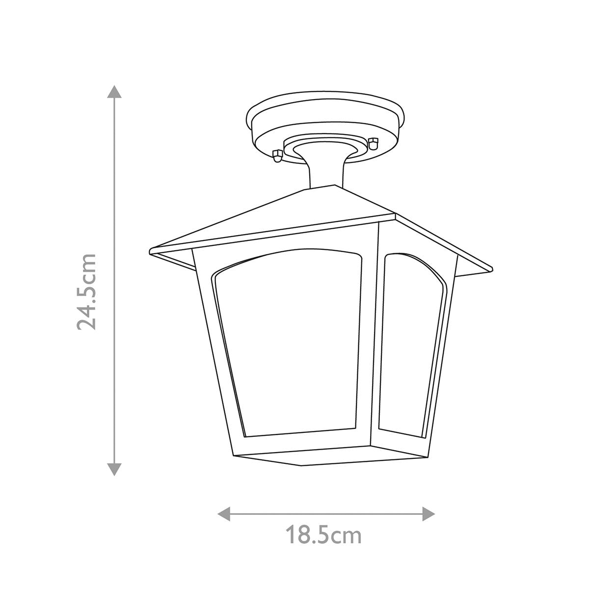 York Fekete Kültéri Félig Süllyesztett Porch Lantern