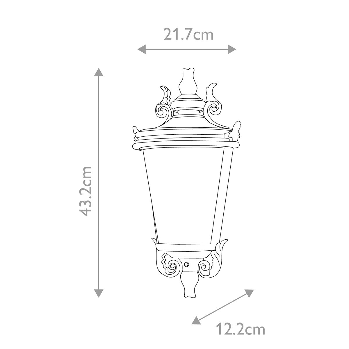 Baltimore Kültéri Bronz Fél Lantern Fali Lámpa