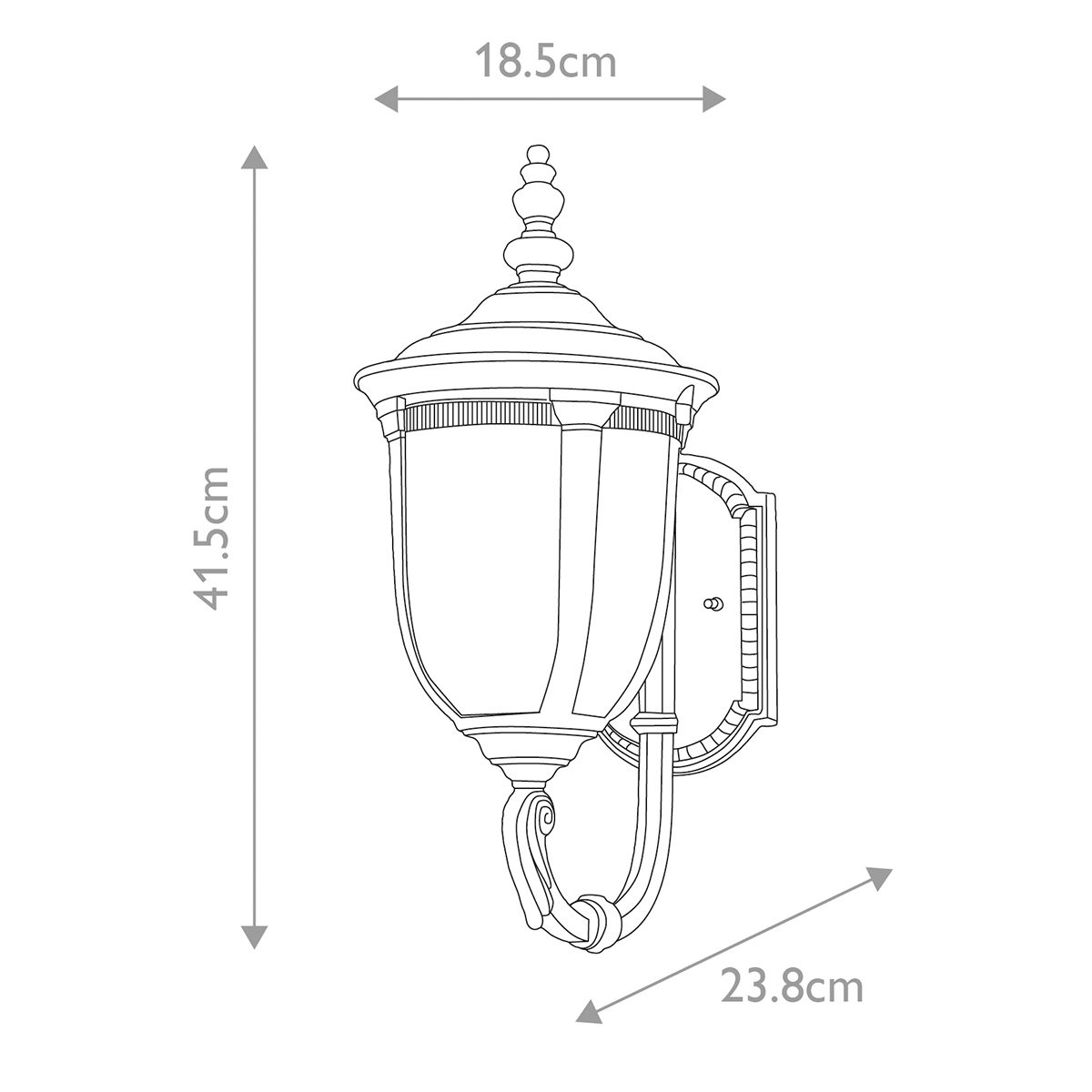 Cleveland Kicsi Kültéri Fali Lantern Lámpa, Bronz