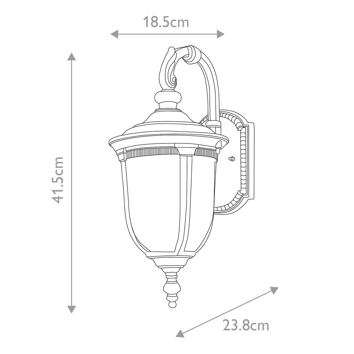 Cleveland 1 Lámpa Kültéri Kicsi Bronz Fali Lantern