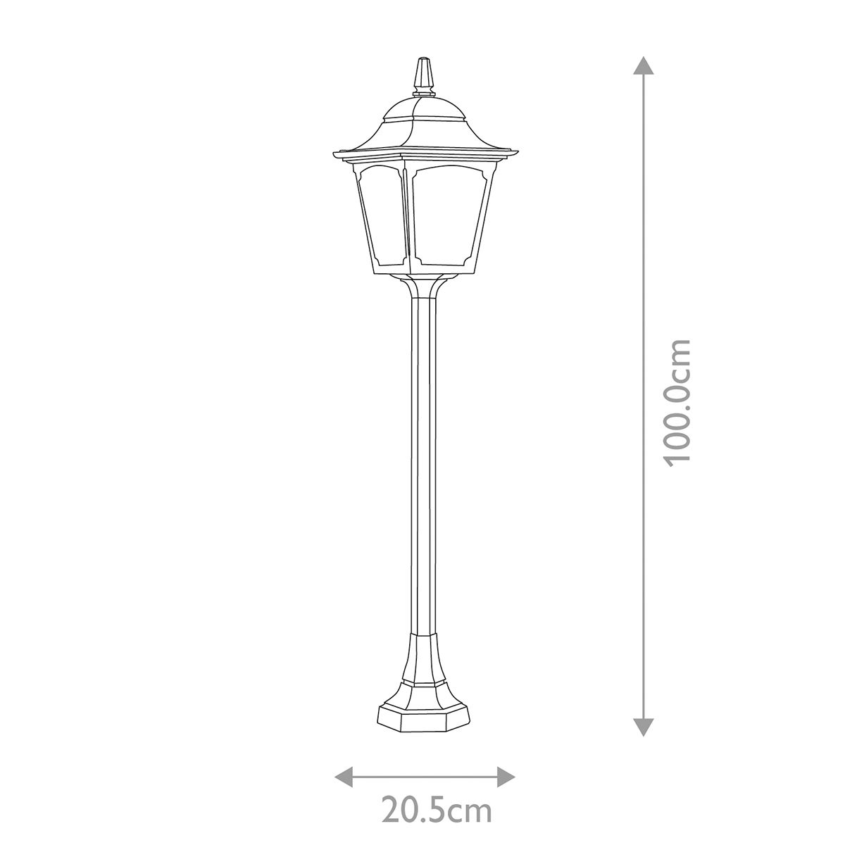 Chapel Fekete Kültéri Pillér Lantern