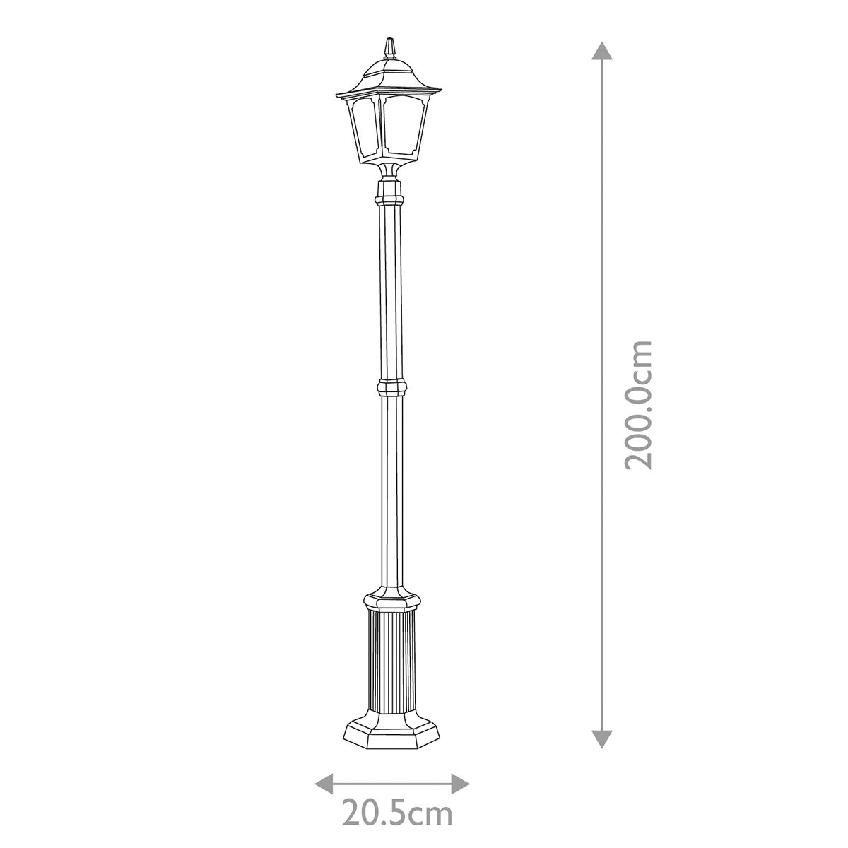 Chapel Kültéri 1 Lamp Kültéri Fekete Lámpaoszlop