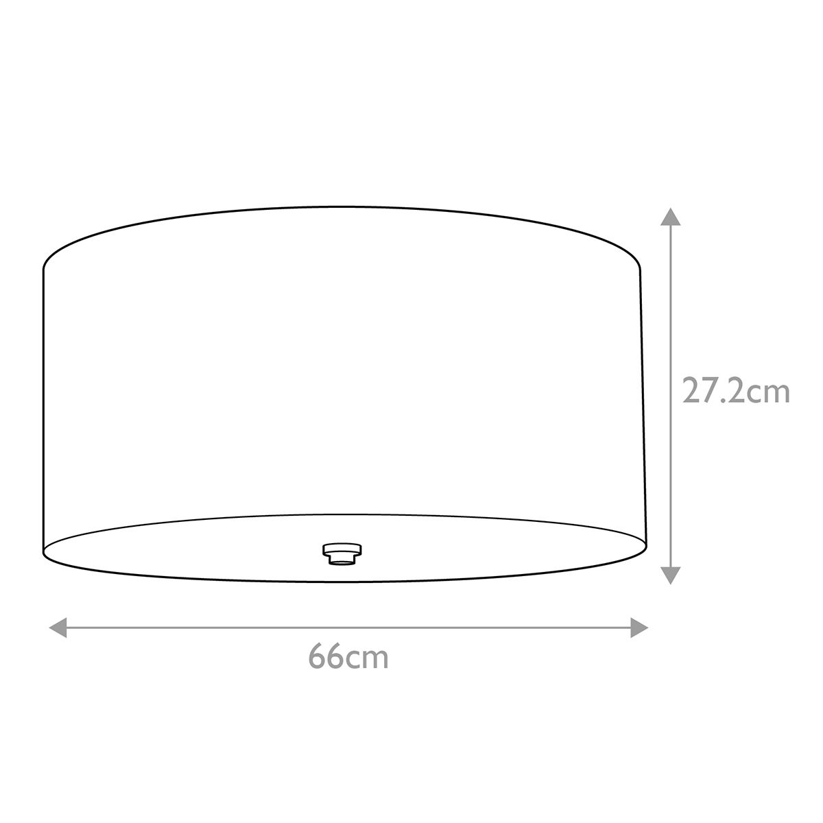 Fletcher 36cm Ivory Mennyezeti Lámpa, Polírozott Króm Dísszel