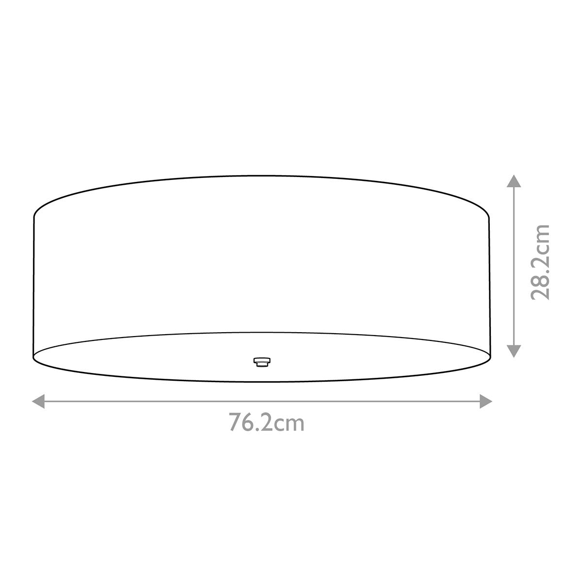 Fletcher 76cm Ivory Mennyezeti Lámpa, Polírozott Króm Dísszel