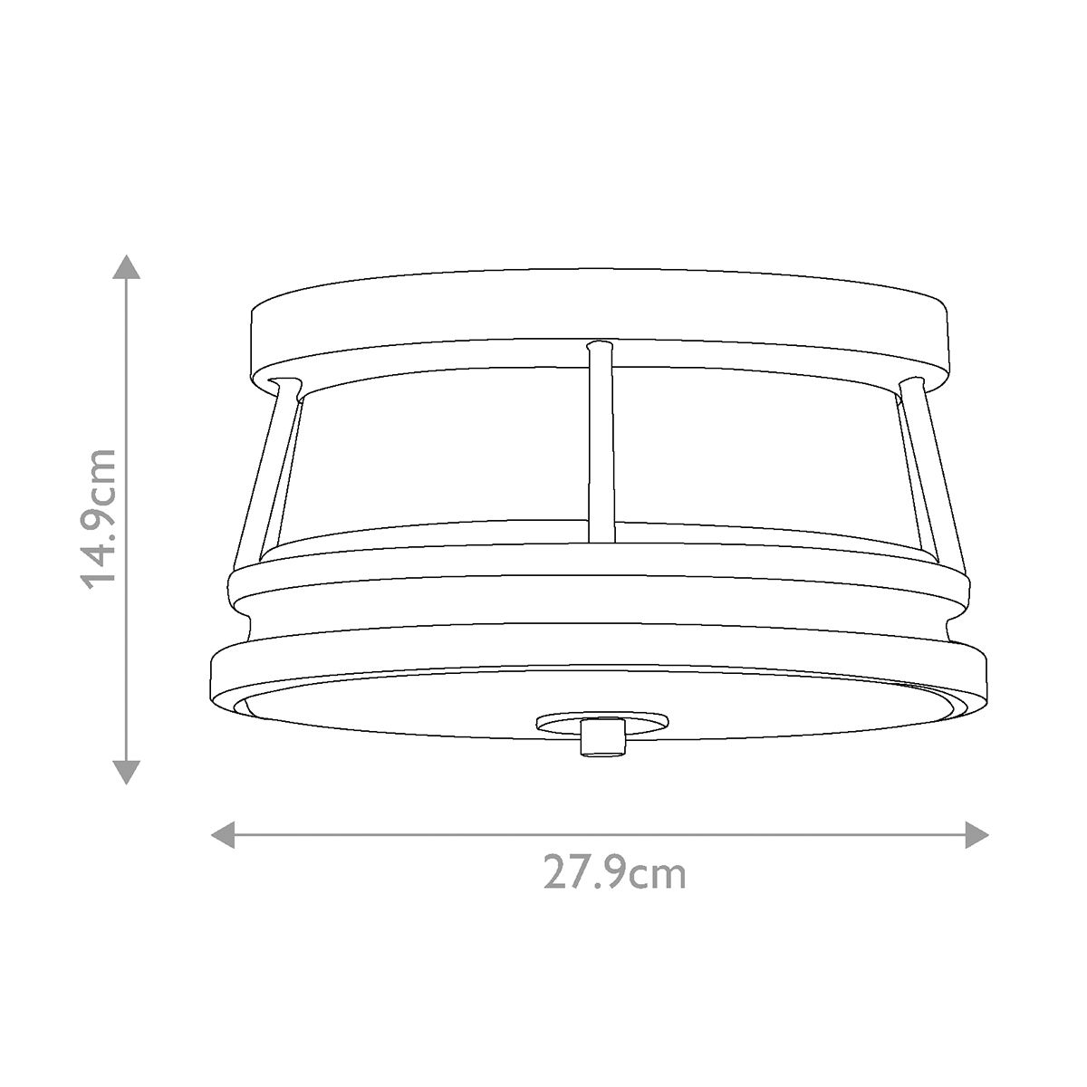 Chelsea Harbor Kültéri Szürke Twin Lamp SülIyesztett Mennyezeti Lámpa Lantern