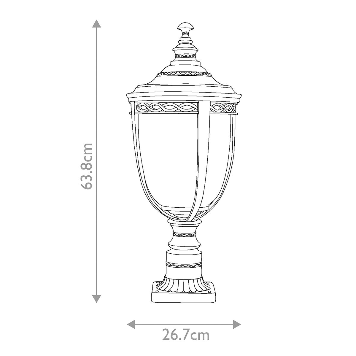 English Bridle Kültéri Nagy 3 Izzós Pedestal, Bronz