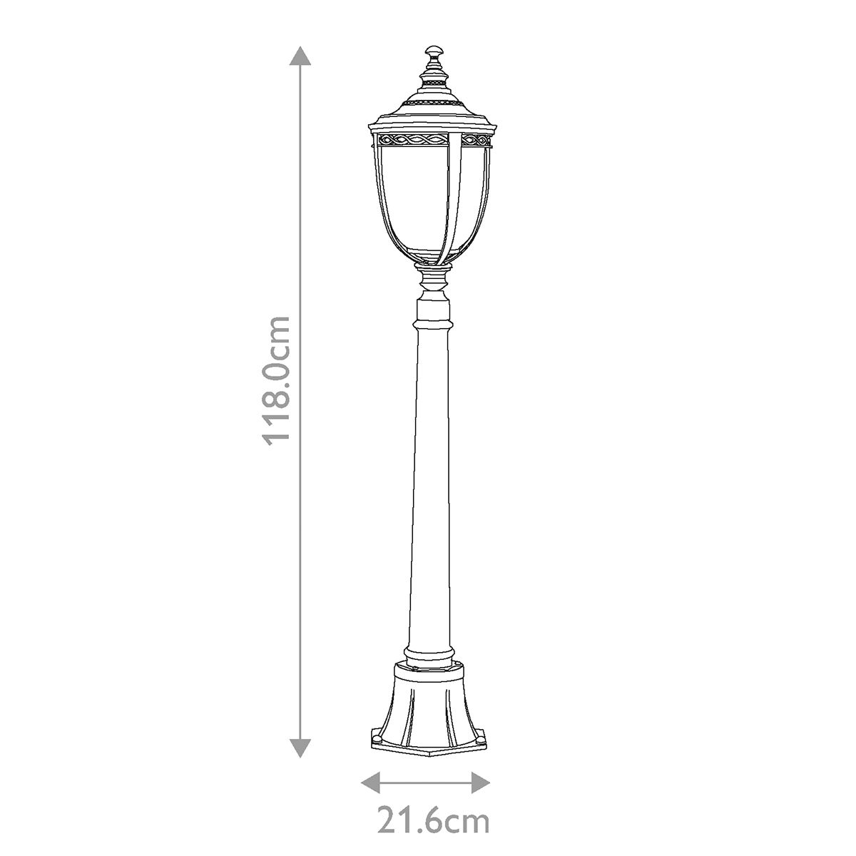 English Bridle Kültéri 3 Izzós Pillér Lantern, Bronz