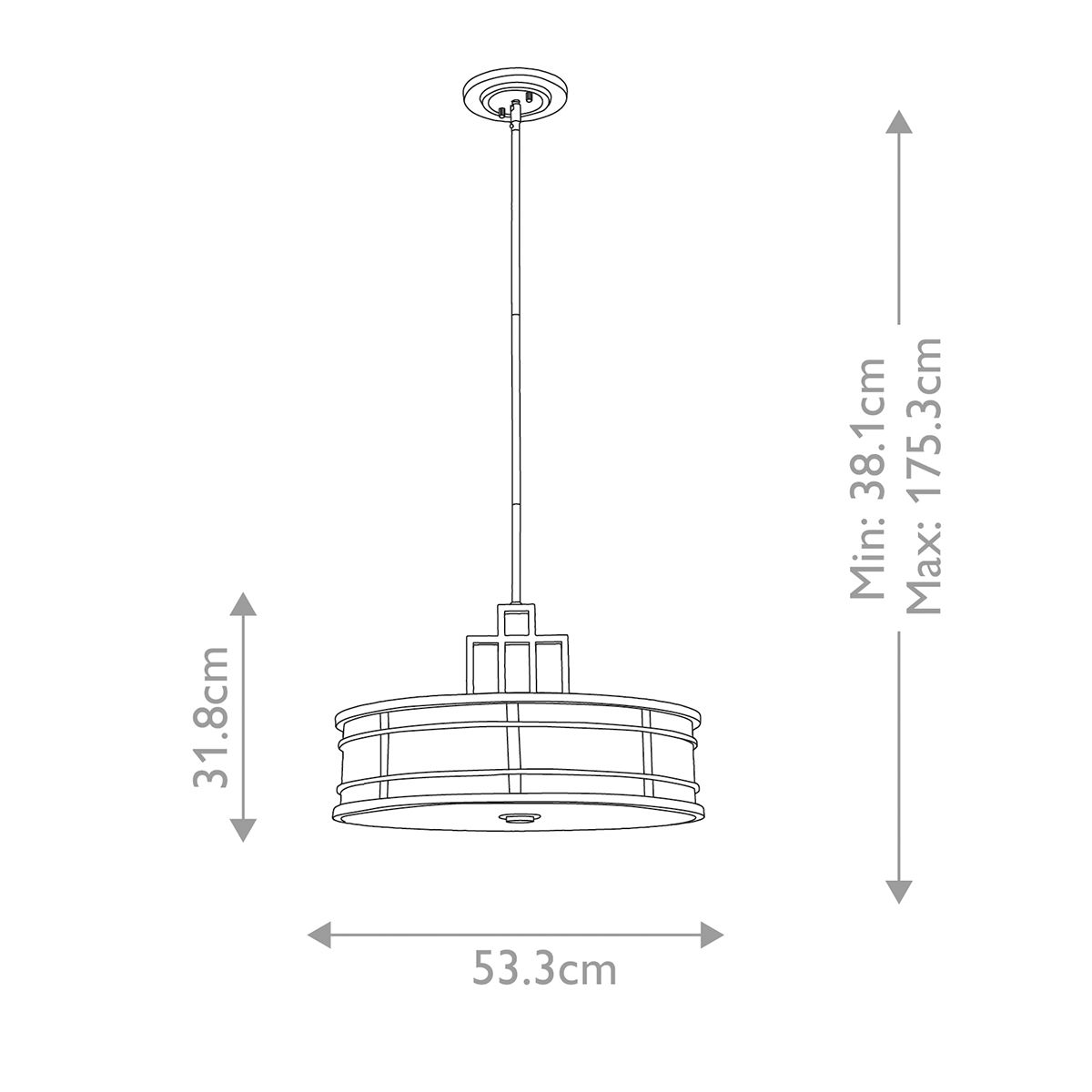 Fusion 3 Izzós Bronz Mennyezeti Függőlámpa