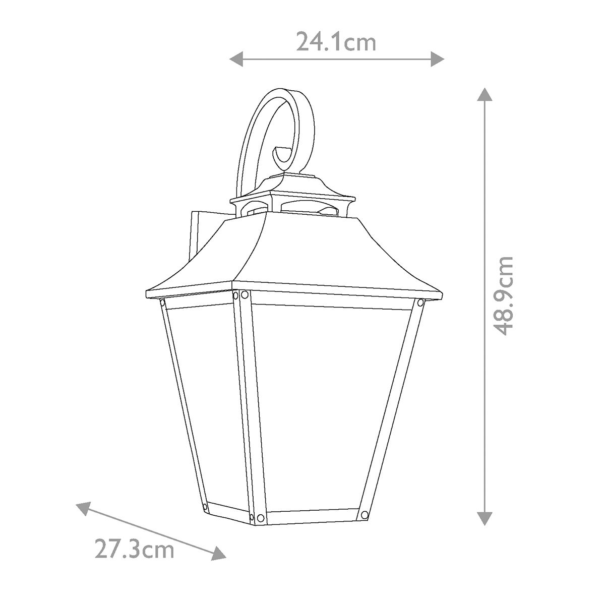 Galena 3 Izzós Kültéri Szürke Nagy Fali Lantern