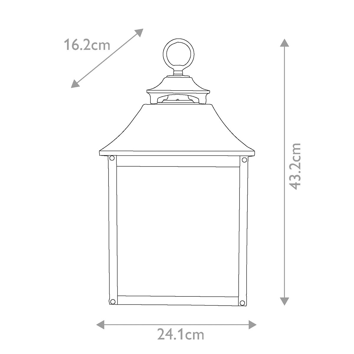 Galena 2 Izzós Kültéri Szürke Fél Lantern Lámpa