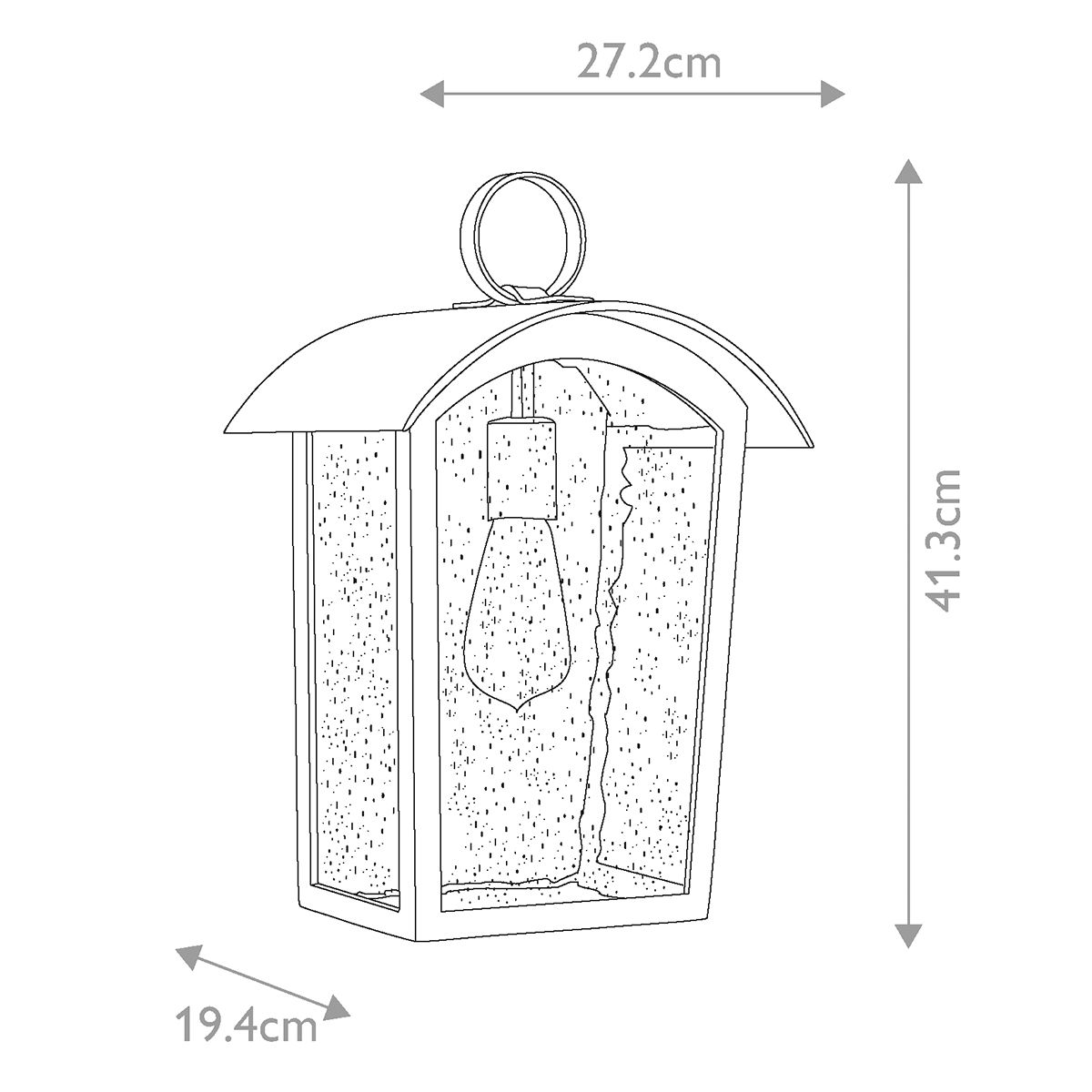 Hodges Kültéri Nagy Fekete Fali Lantern