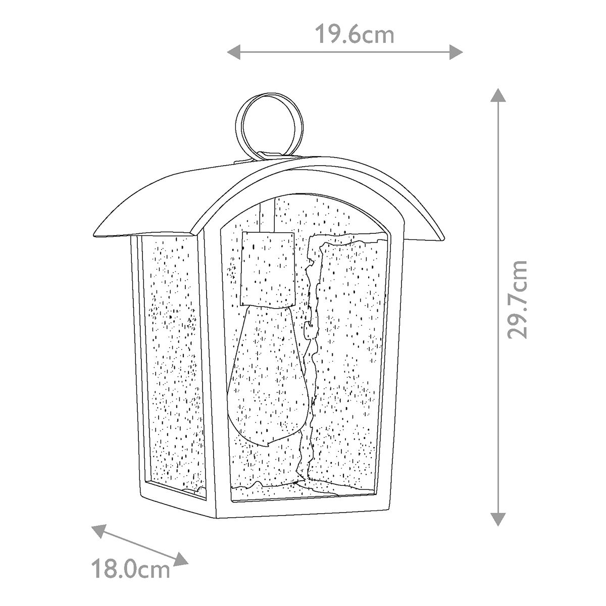 Hodges Kültéri Kicsi Fekete Fali Lantern
