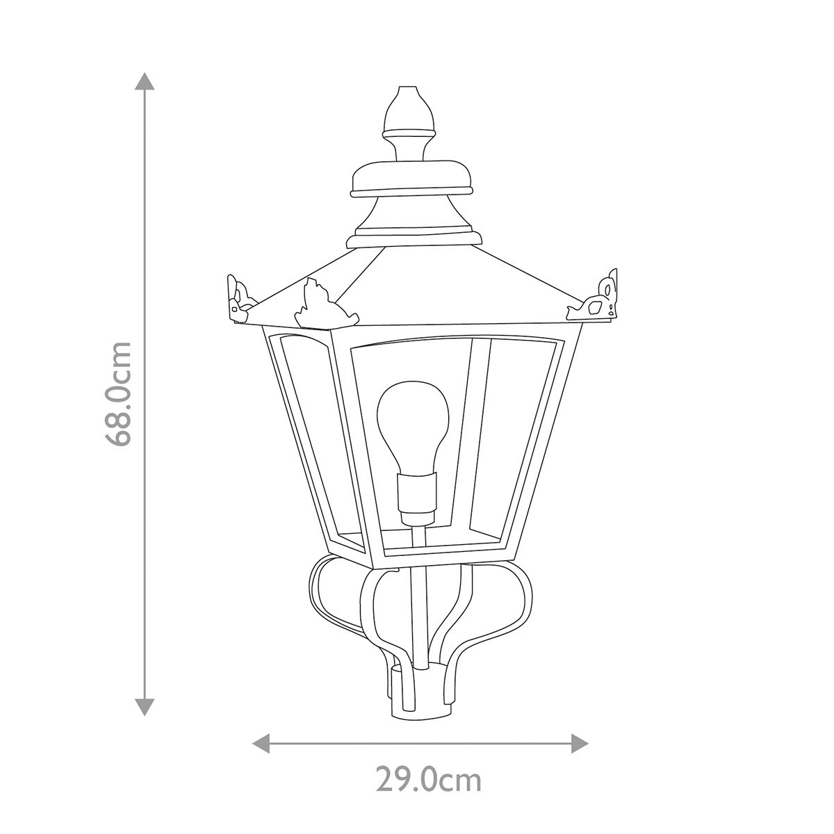 Grampian Kültéri Fekete Lamp (Csak a Fej)