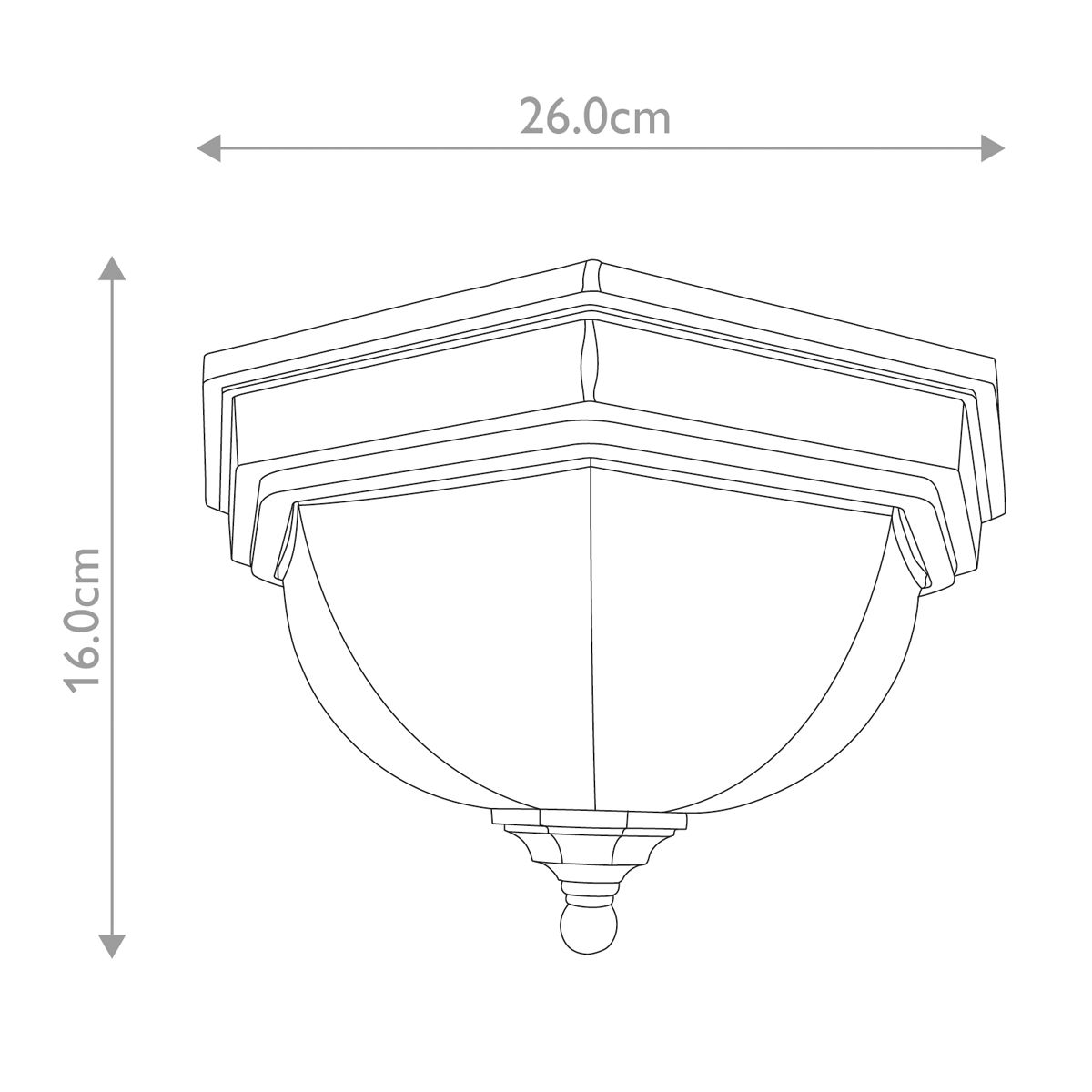 Fairford Bronz Kültéri Süllyesztett Mennyezeti Lámpa, Lantern