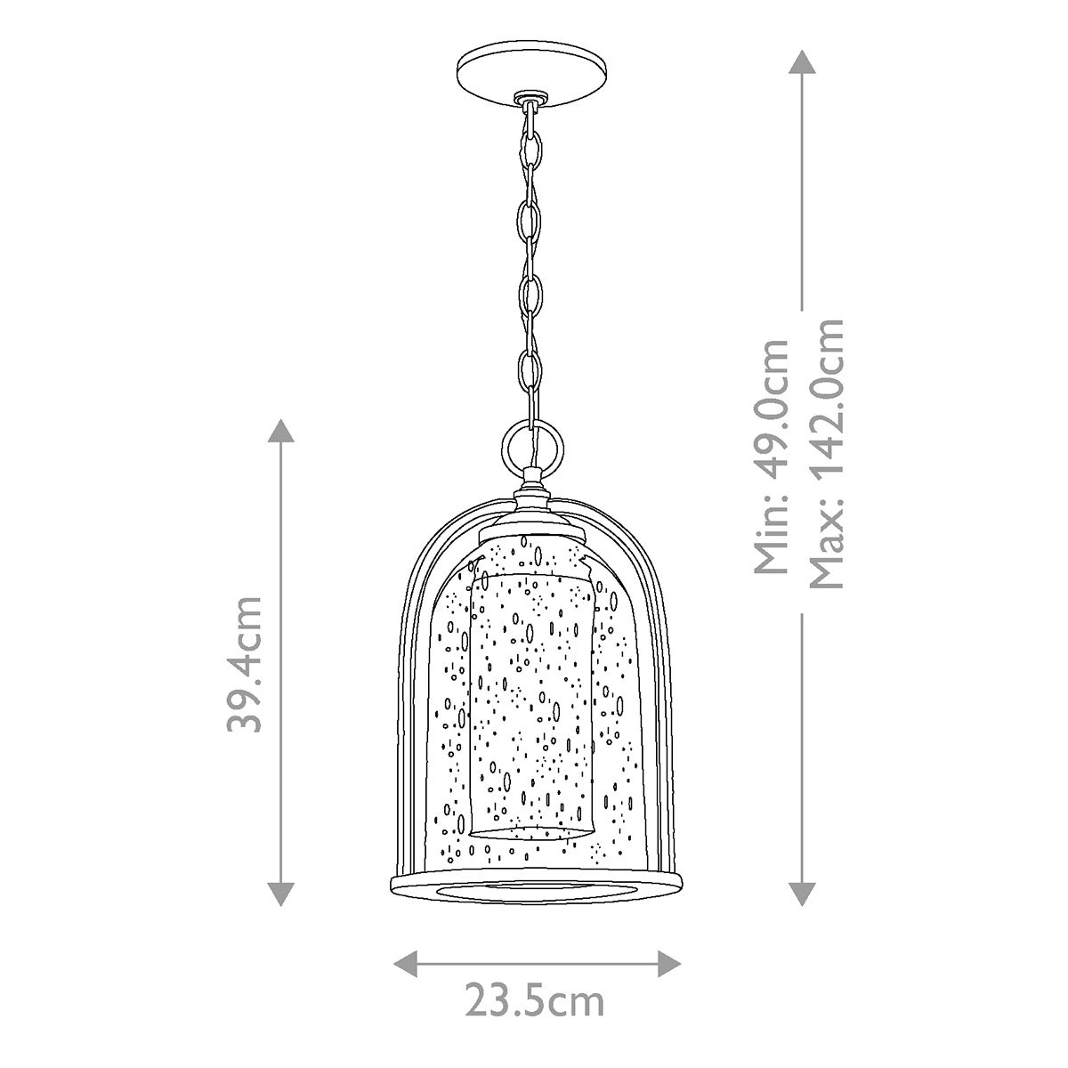 Quincy Kültéri Bronz Függő Lantern