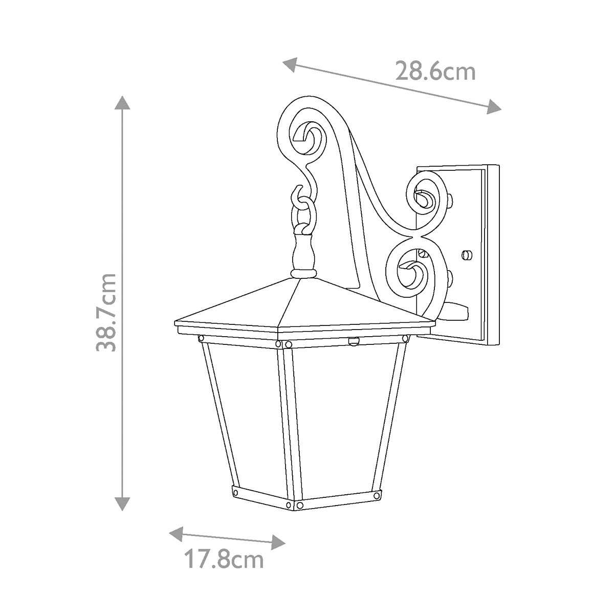 Trellis Kültéri Kicsi Fali Lantern, Bronz