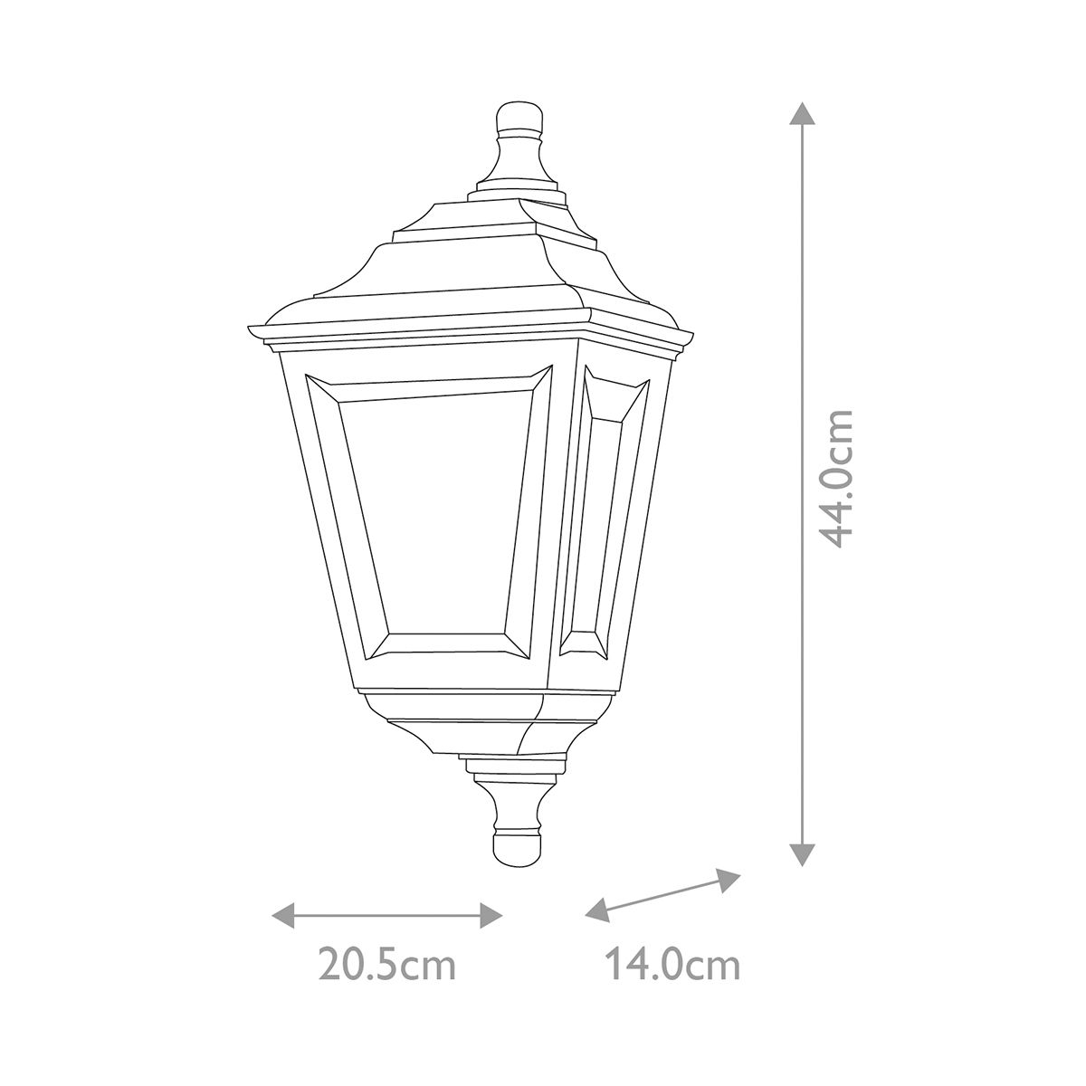 Kerry Fekete Kültéri Fali Lantern Lámpa