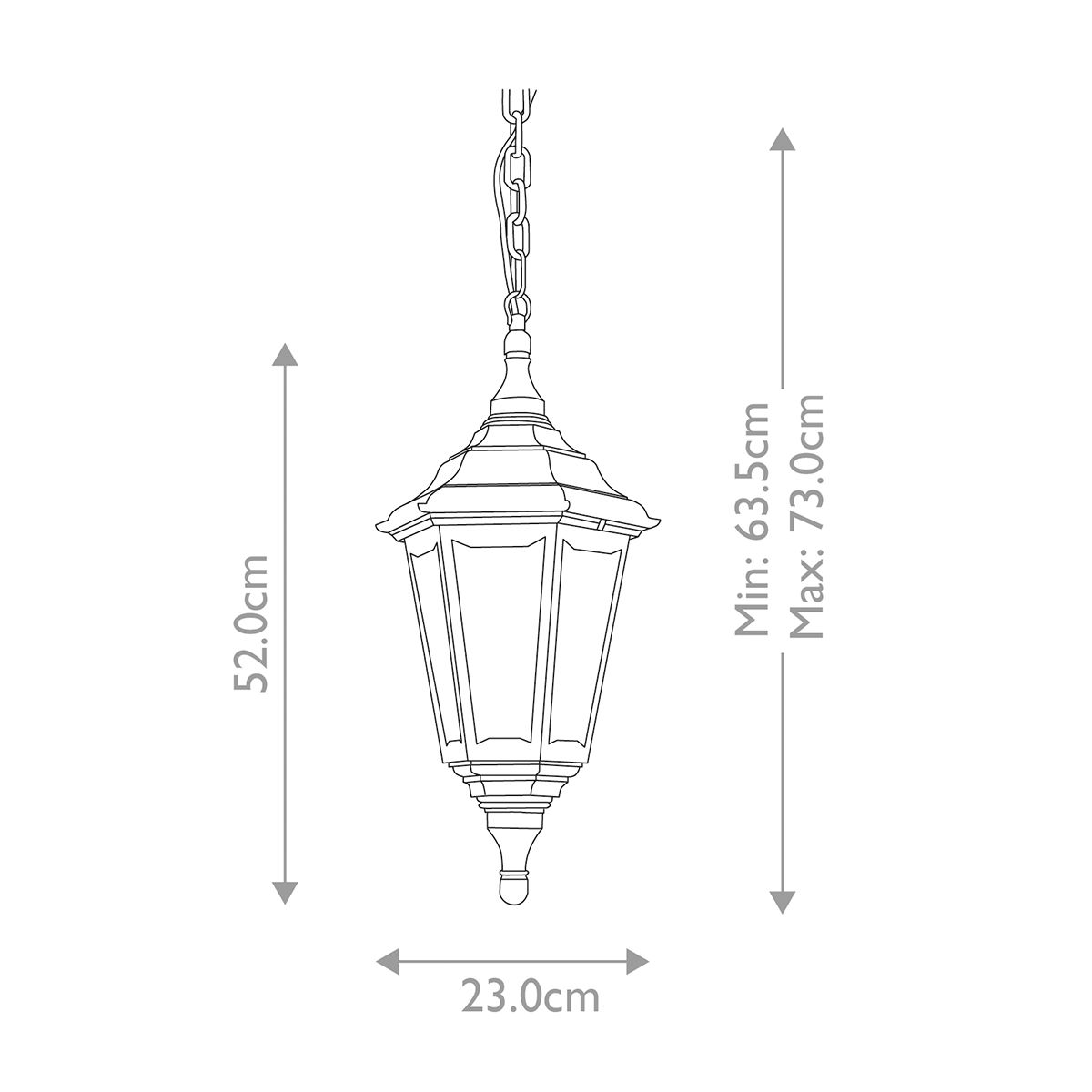Kinsale Fekete Kültéri Függő Lantern Lámpa
