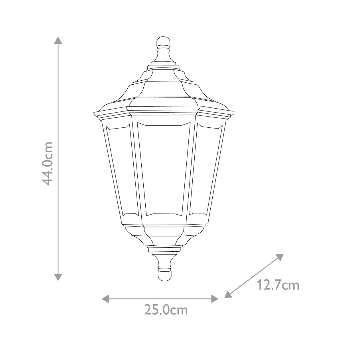 Kinsale Fekete Kültéri Süllyesztett Lantern