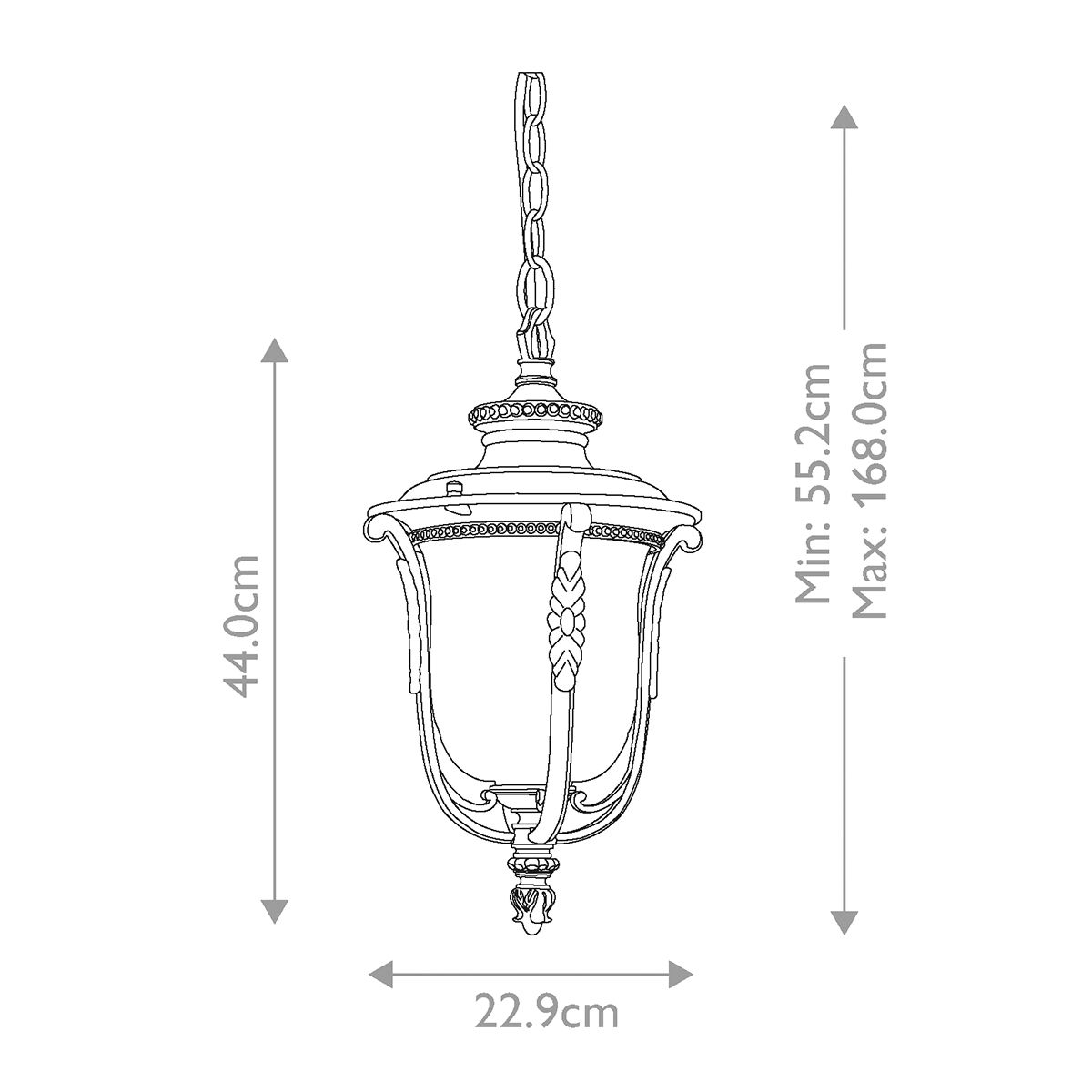 Luverne Bronz Kültéri Függő Lantern