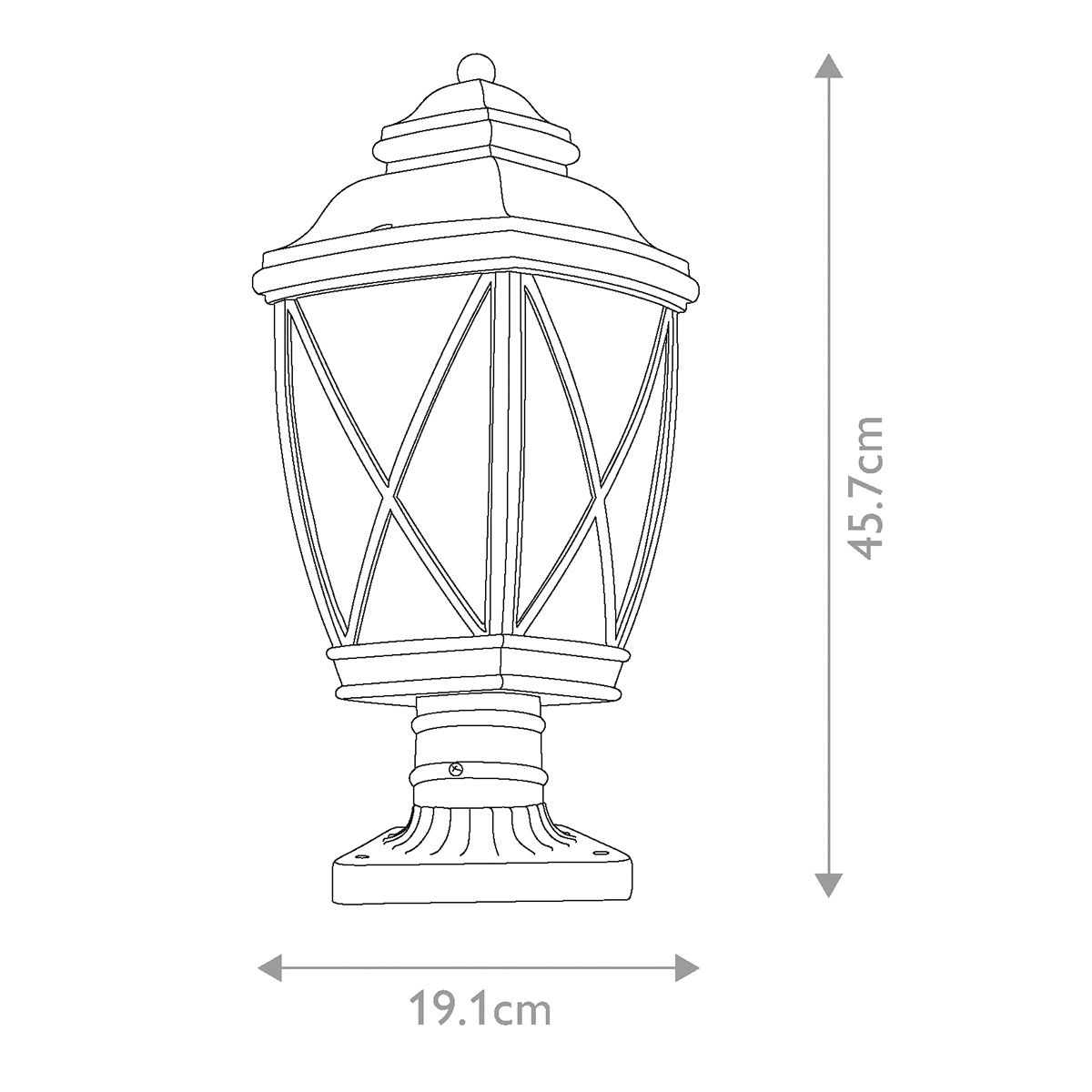 Tangier Kültéri Bronz Pedestal Lámpa, 19cm