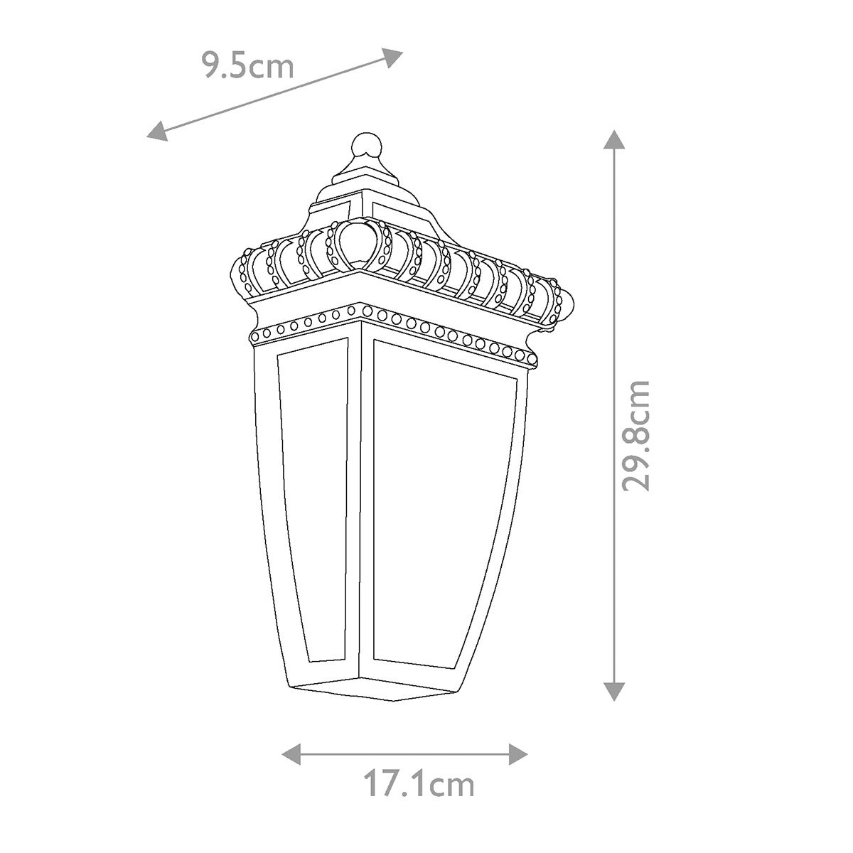 Venetian Rain Kültéri Fél Fali Lantern, Bronz
