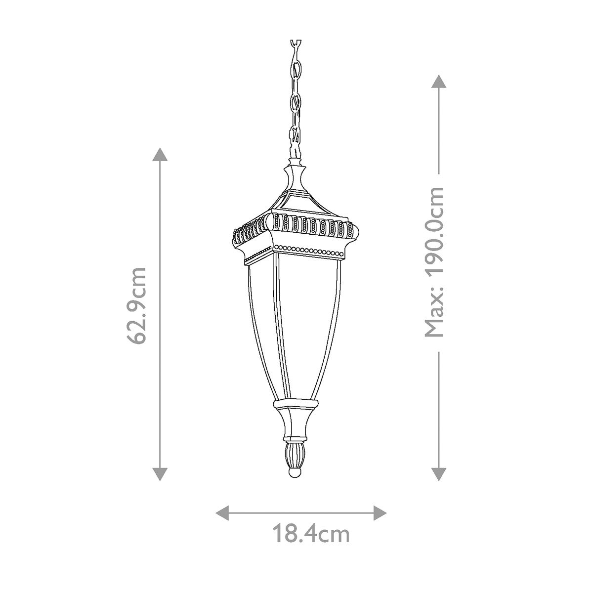Venetian Rain Bronz Függő Lantern, 2 Izzós