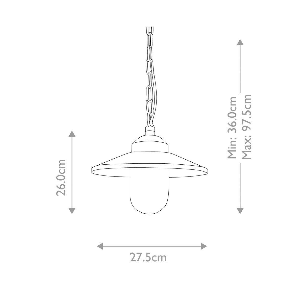 Klampenborg Kültéri Ezüst Függő Lantern Lámpa