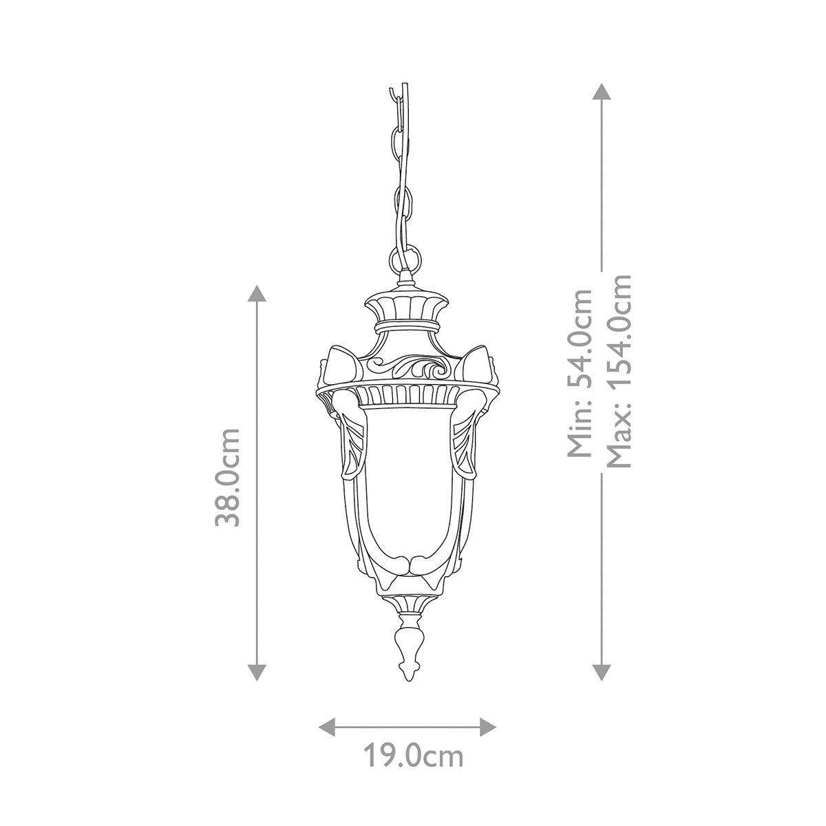Philadelphia Kültéri Függő Lantern, Bronz