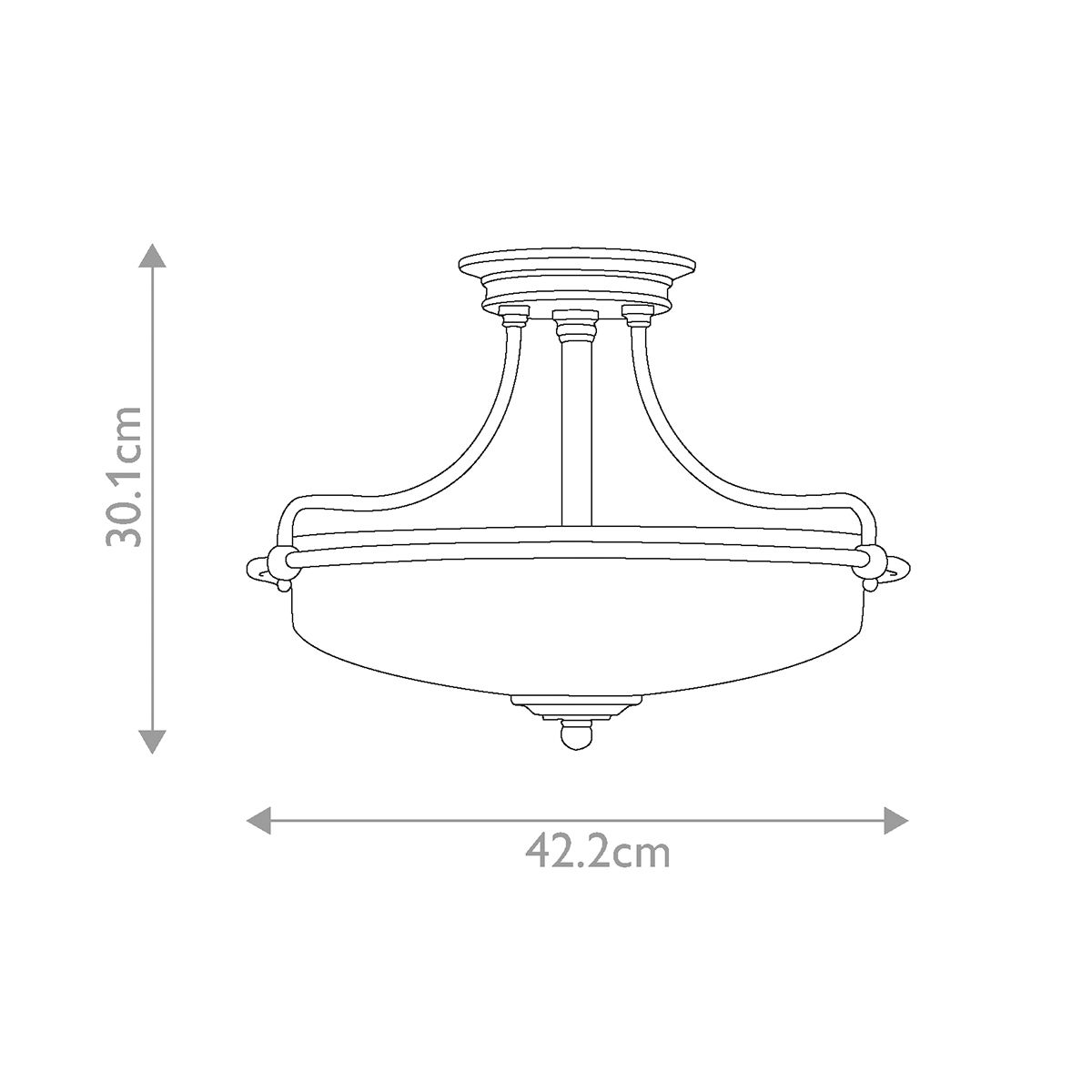 Griffin Króm 4 Lamp Félig Süllyesztett Mennyezeti Lámpa