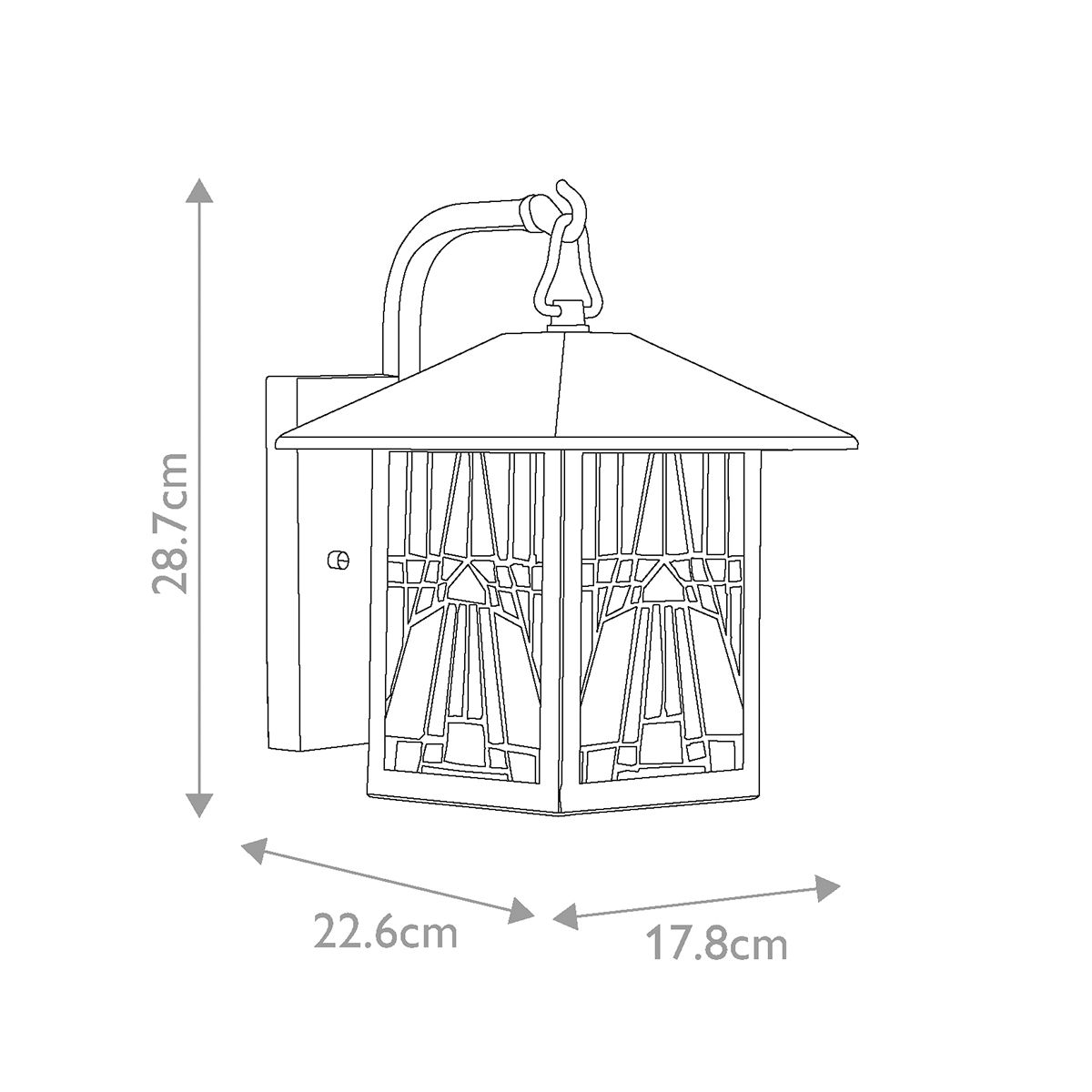 Inglenook Kültéri Kicsi Tiffany Style Fali Lantern