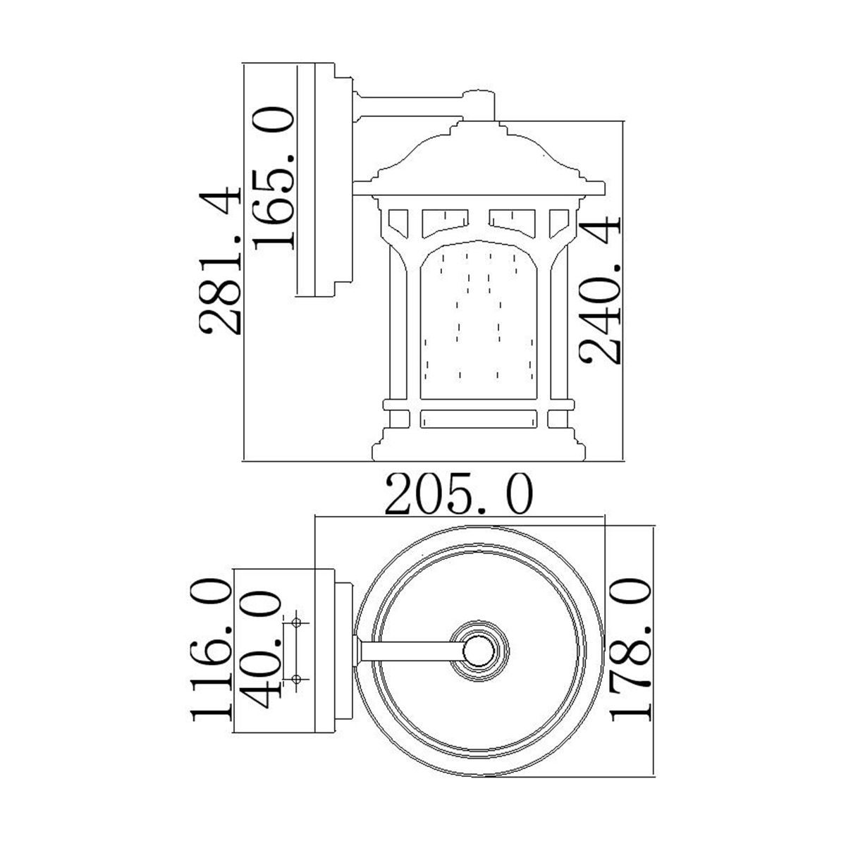 Marblehead Kültéri Kicsi Bronz Fali Lantern