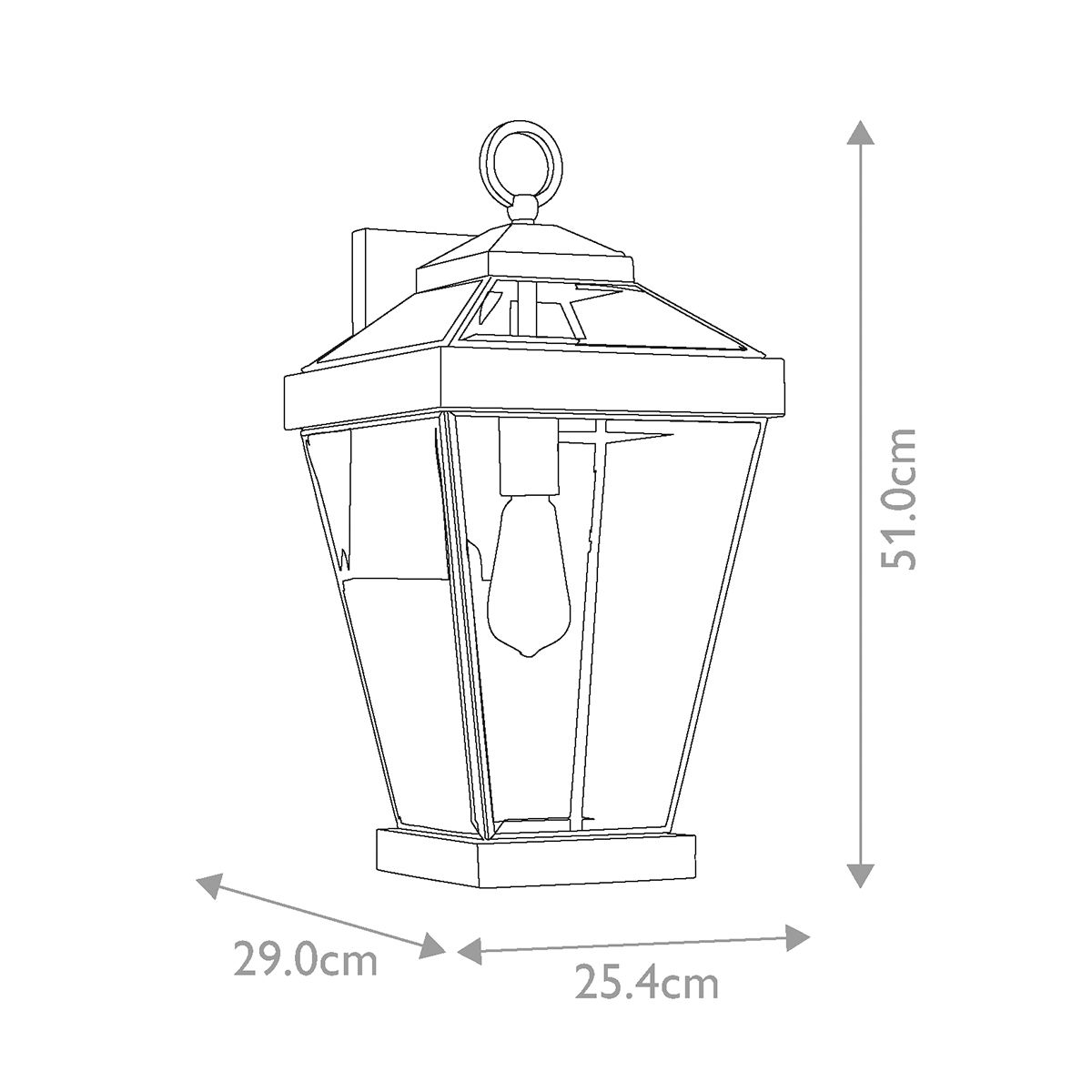 Ravine Kültéri Nagy Fali Lantern, Bronz