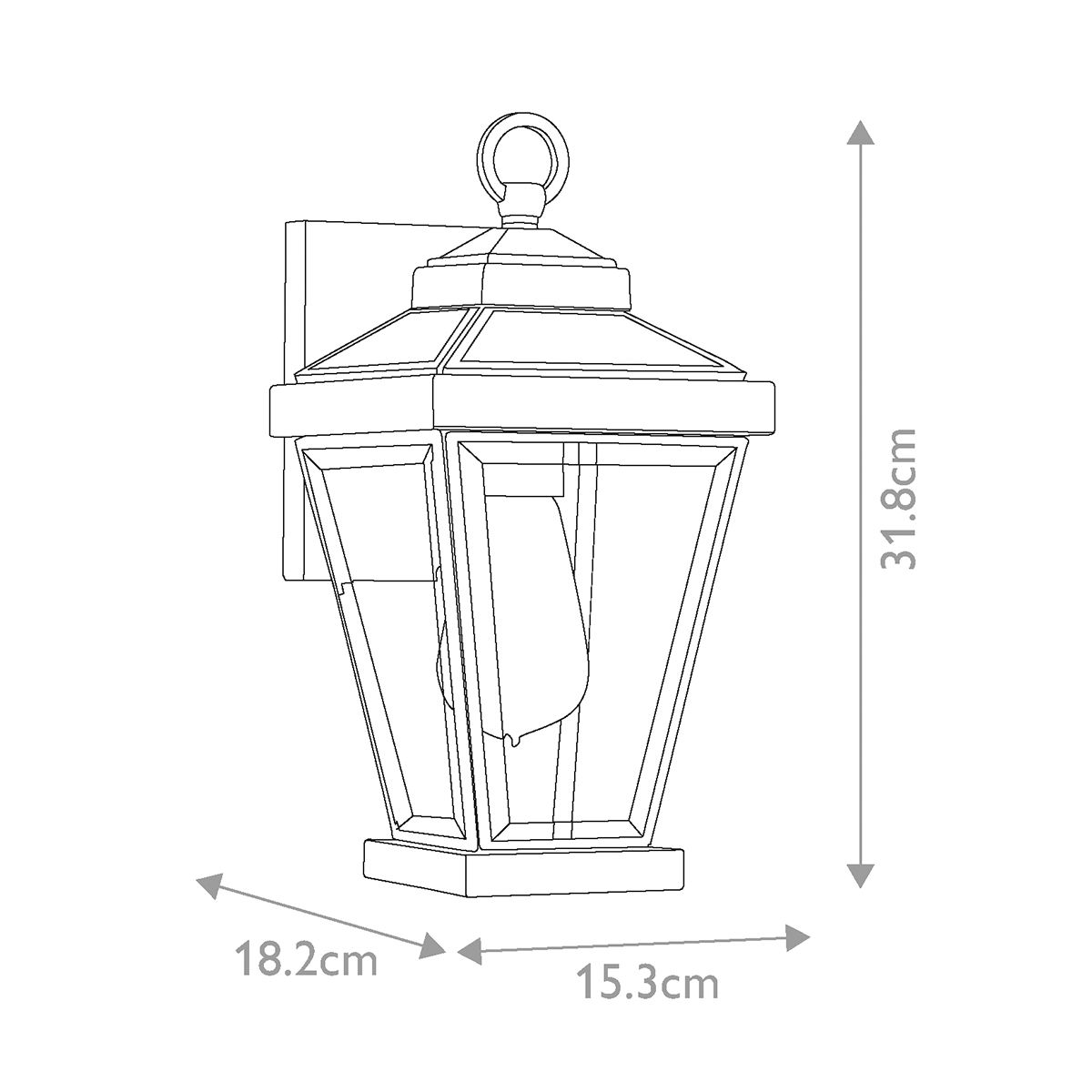 Ravine Kültéri Kicsi Bronz Fali Lantern