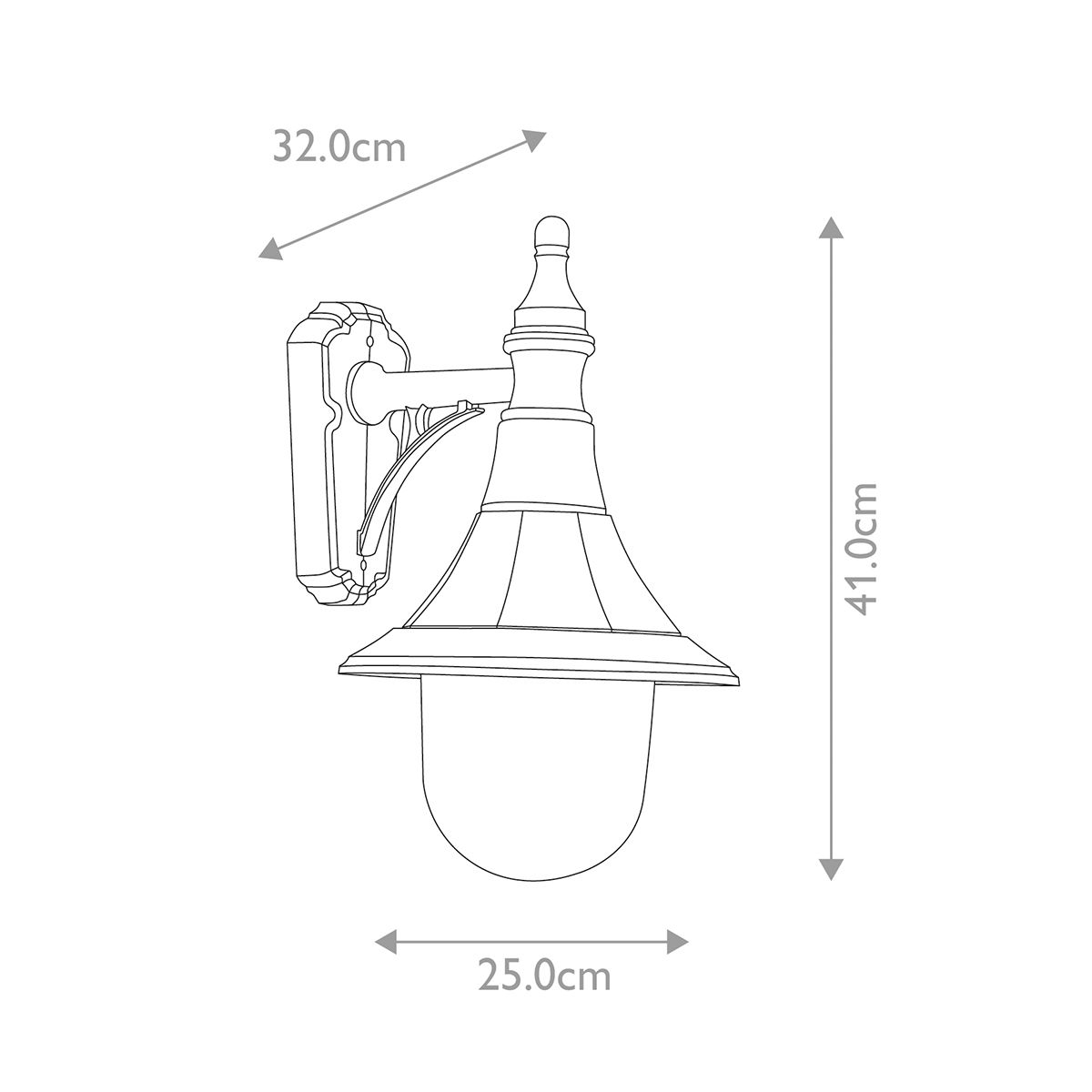 Shannon Fekete Kültéri Lefelé Néző Fali Lantern Lámpa