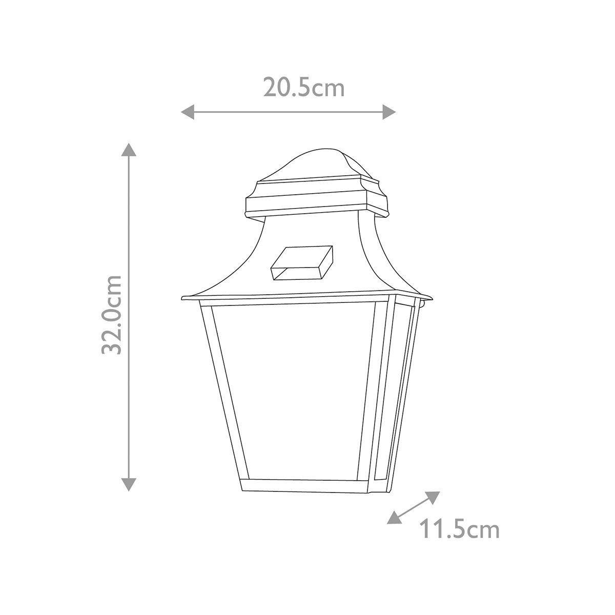 St Pauls Kültéri Antikolt Sárgaréz Fali Lantern