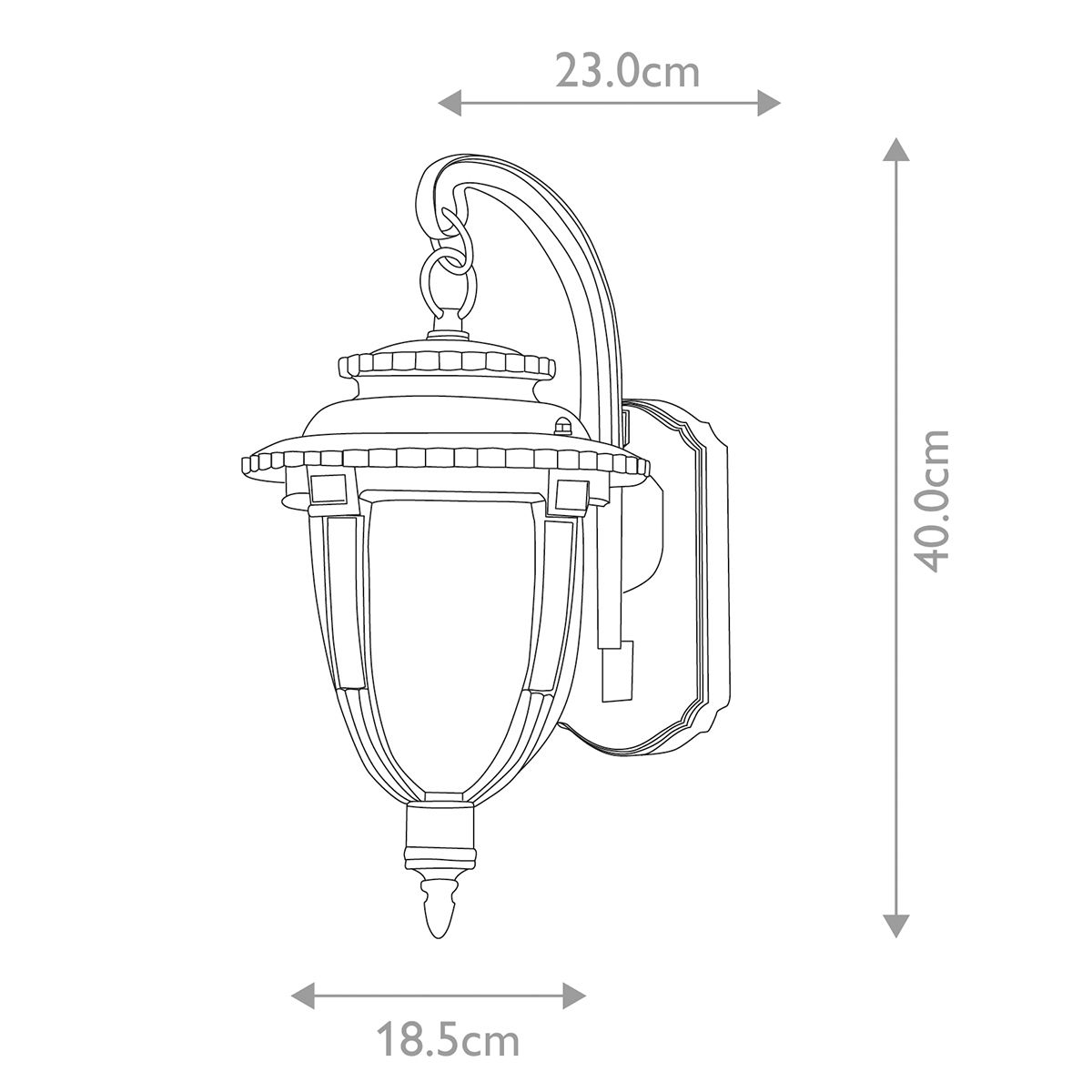 St Louis Kültéri Bronz Fali Lantern Lámpa
