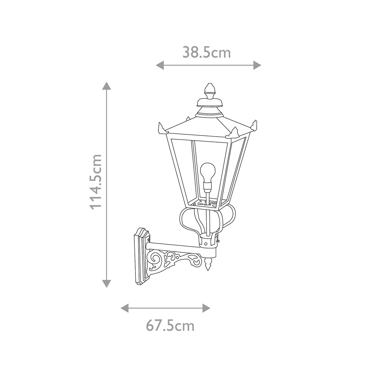 Wilmslow Fekete Kültéri Fali Lantern, Lámpa