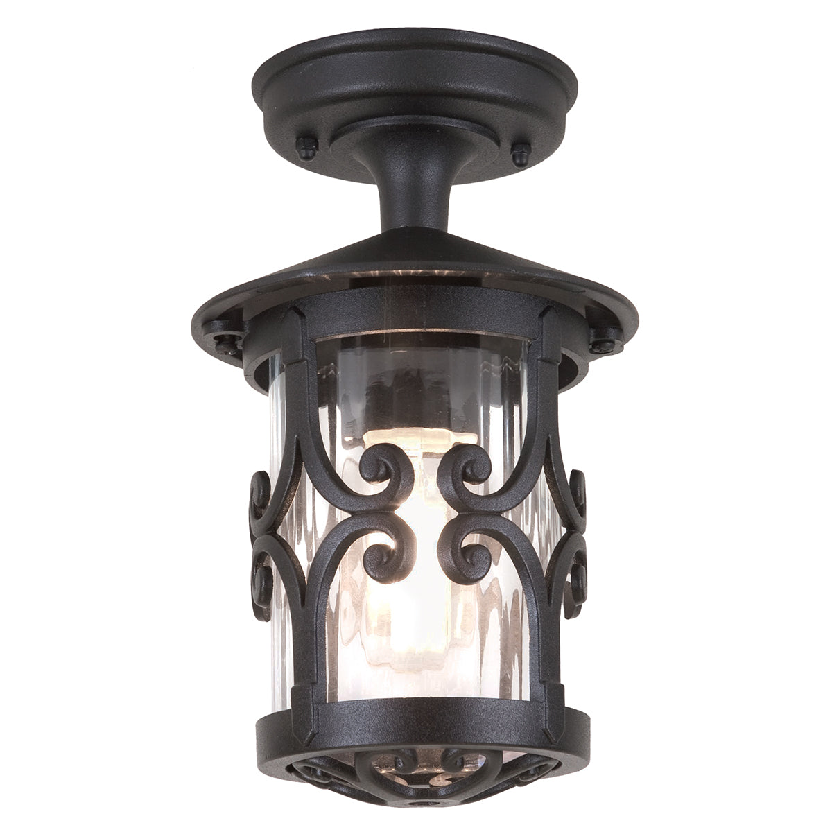 Hereford Kültéri Fekete Félig Süllyesztett Porch Lantern