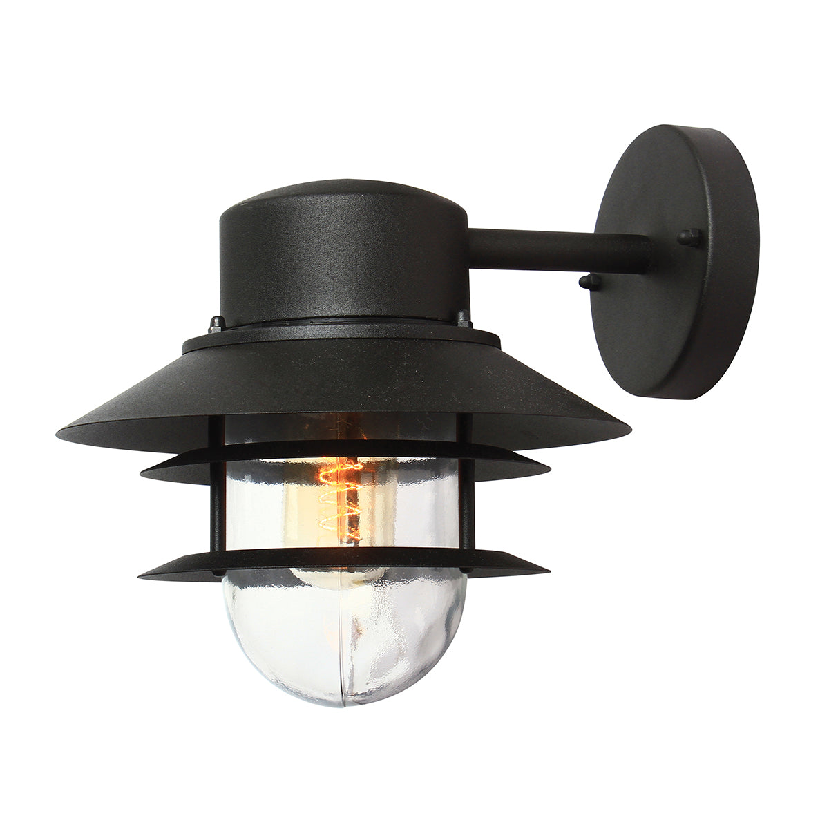 Copenhagen Kültéri Fali Lantern Lámpa, Fekete