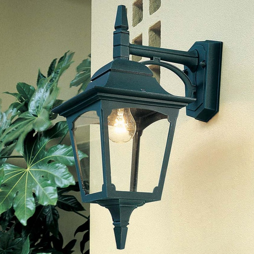 Chapel Kültéri Lefelé Néző Fali Lantern Lámpa, Fekete