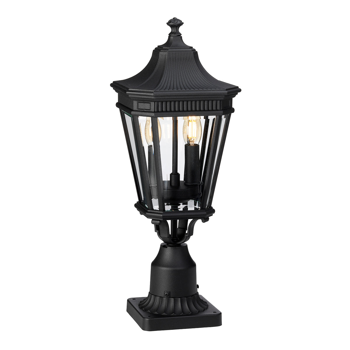 Cotswold Lane Kültéri Fekete Pedestal, 2 Izzós