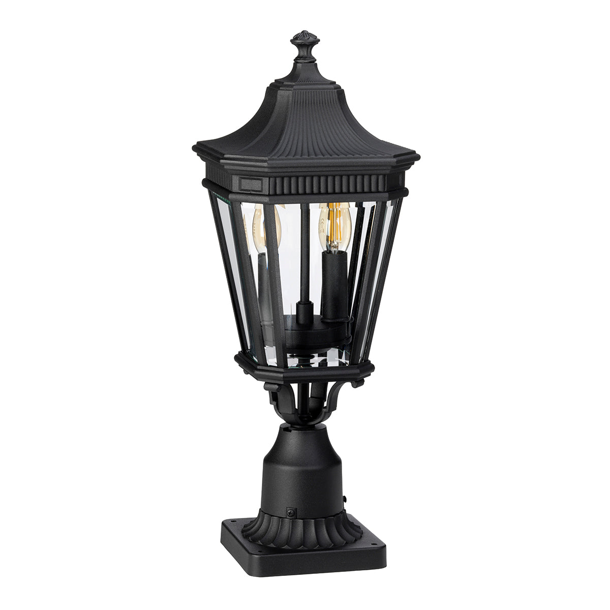 Cotswold Lane Kültéri Fekete Pedestal, 2 Izzós