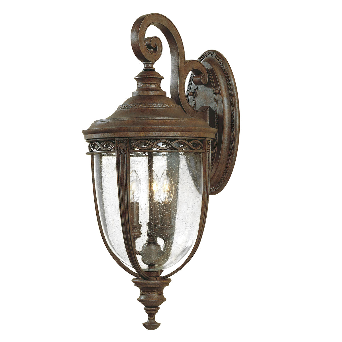 English Bridle 3 Izzós Kültéri Nagy Fali Lantern, Bronz