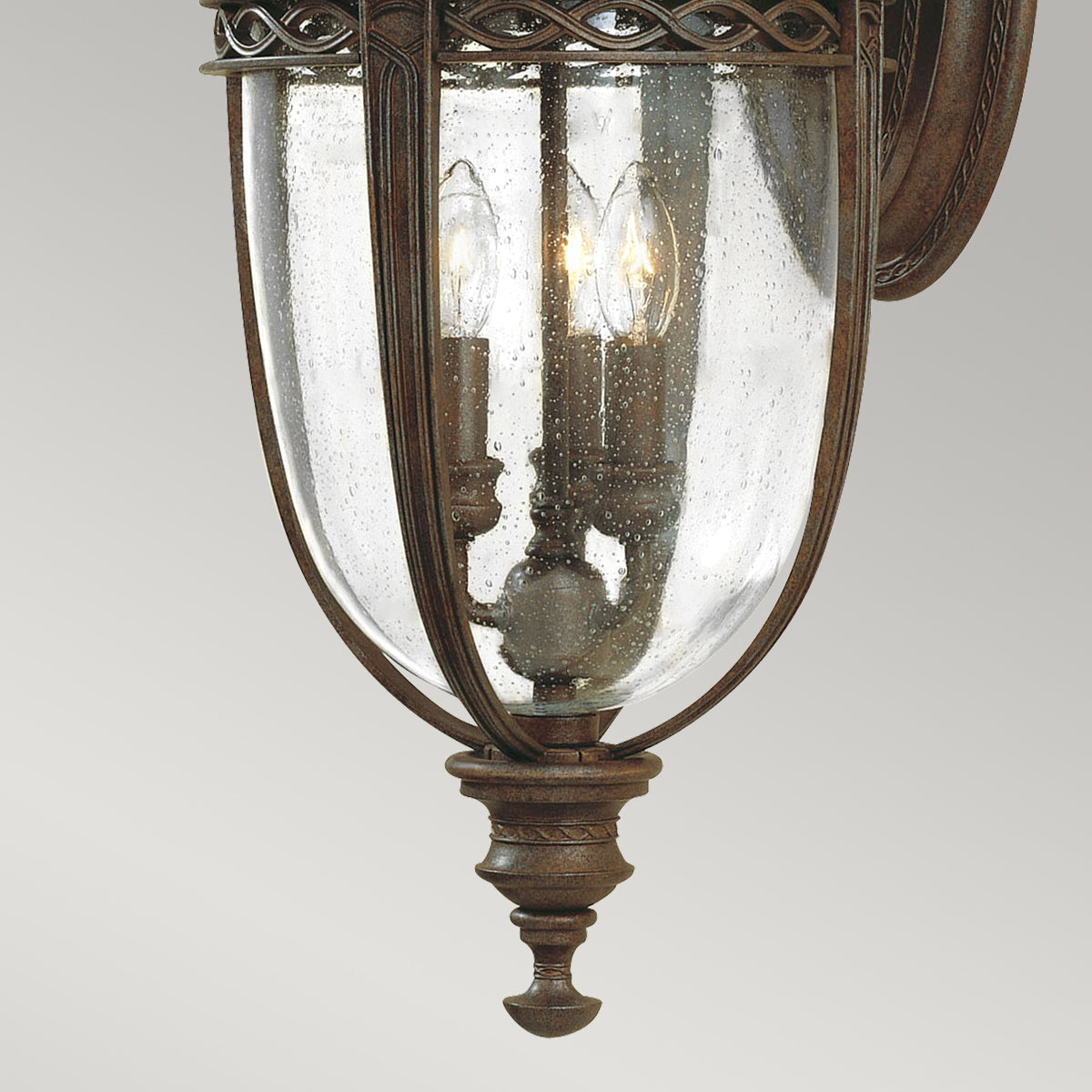 English Bridle 3 Izzós Kültéri Nagy Fali Lantern, Bronz