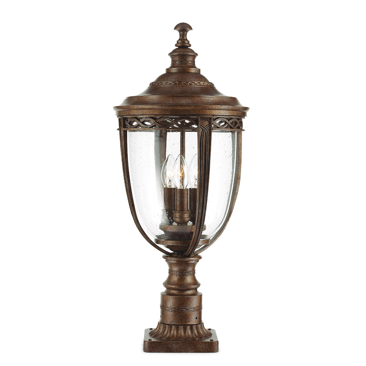 English Bridle Kültéri Nagy 3 Izzós Pedestal, Bronz