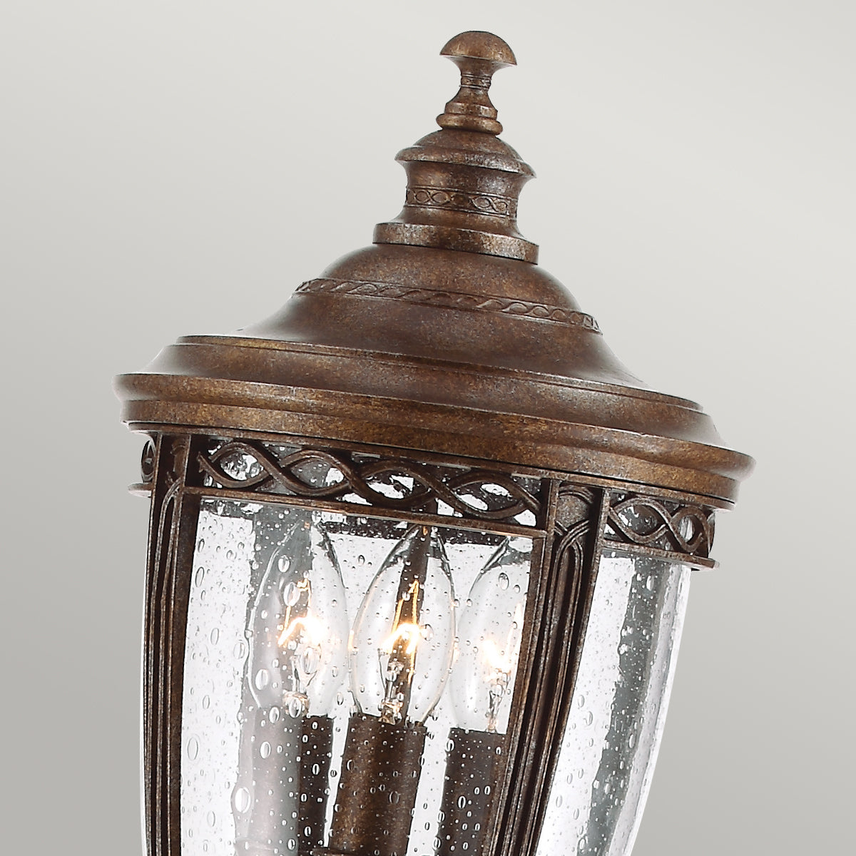 English Bridle Kültéri 3 Izzós Pillér Lantern, Bronz