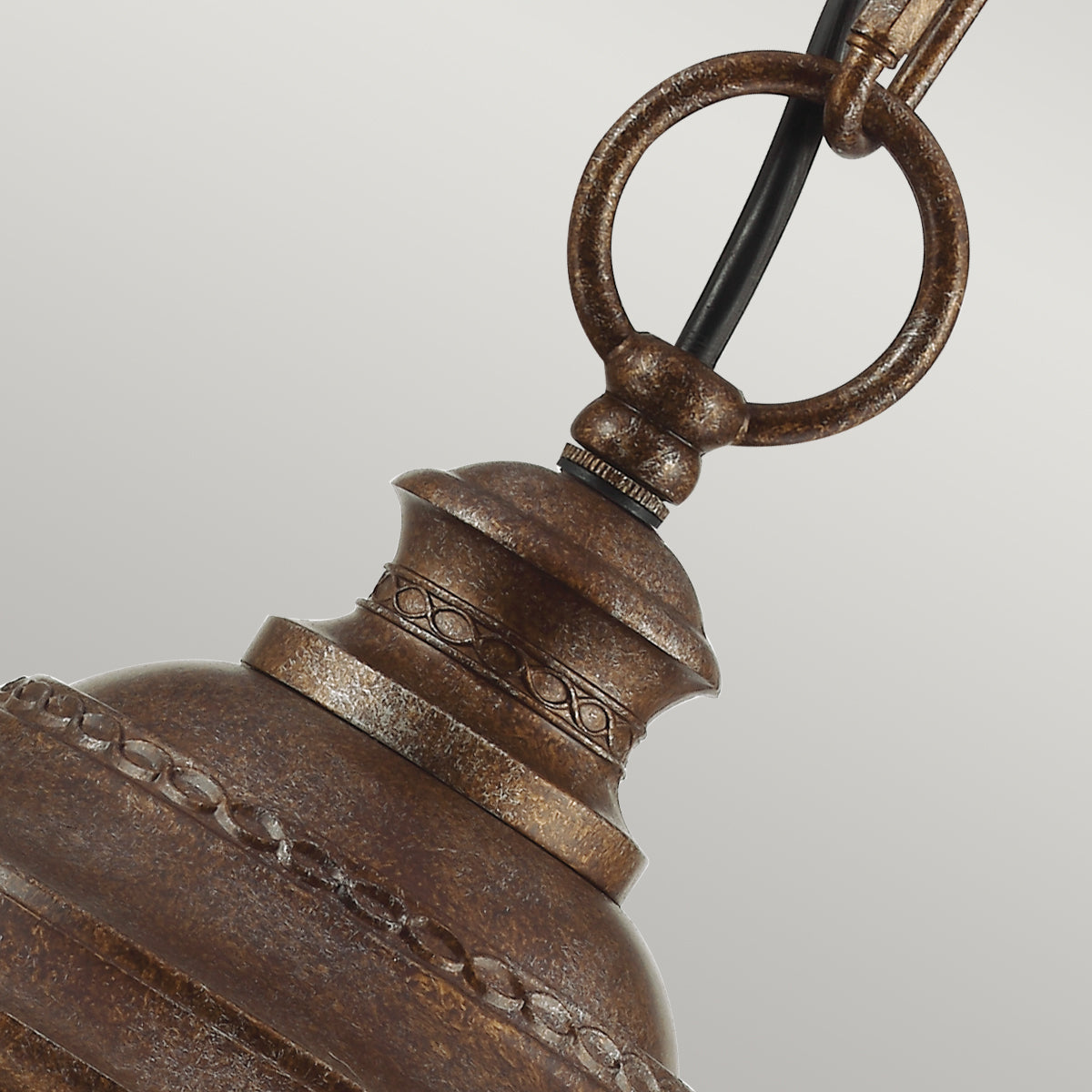 English Bridle 3 Izzós Nagy Kültéri Függő Lantern, Bronz